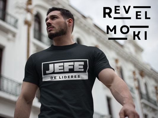 man wearing t shirt that say jefe de lideres