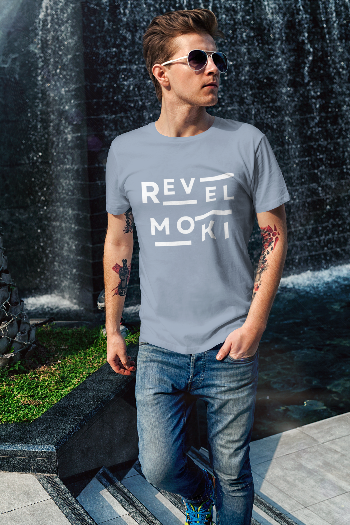 STEEL-BLUE-HUSTLE-T-SHIRT