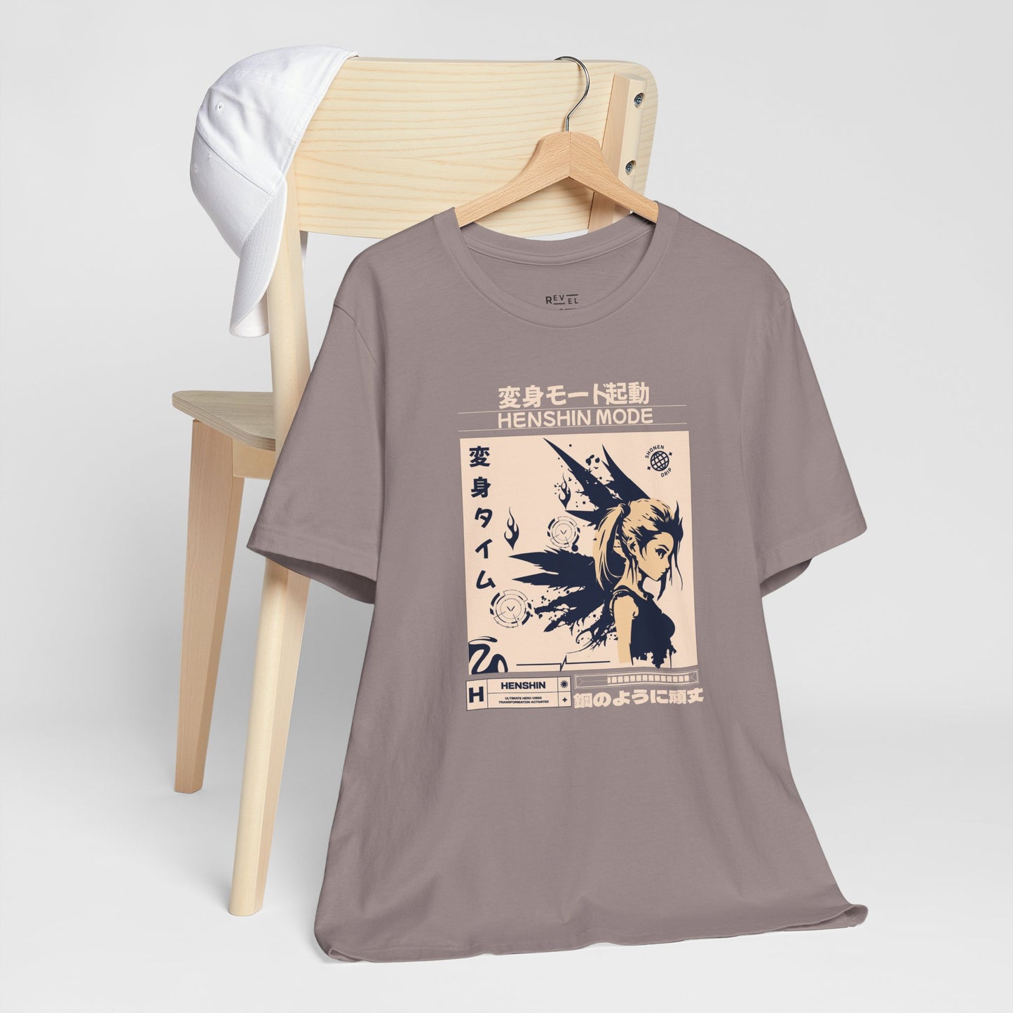 anime-henshin-mens-tee-pebble-brown-closeup