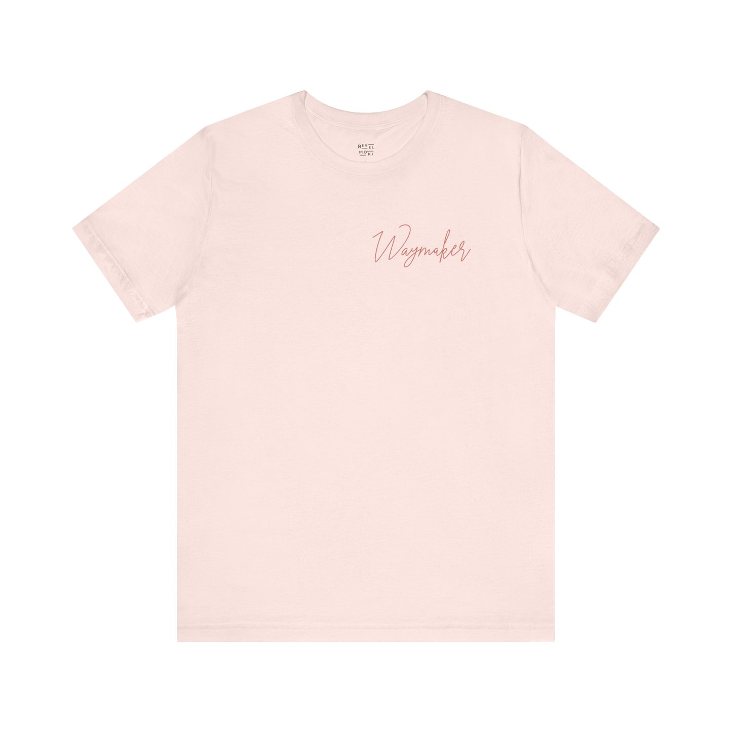 back-of-christian-tee-waymaker-woman-front-closeup-pink
