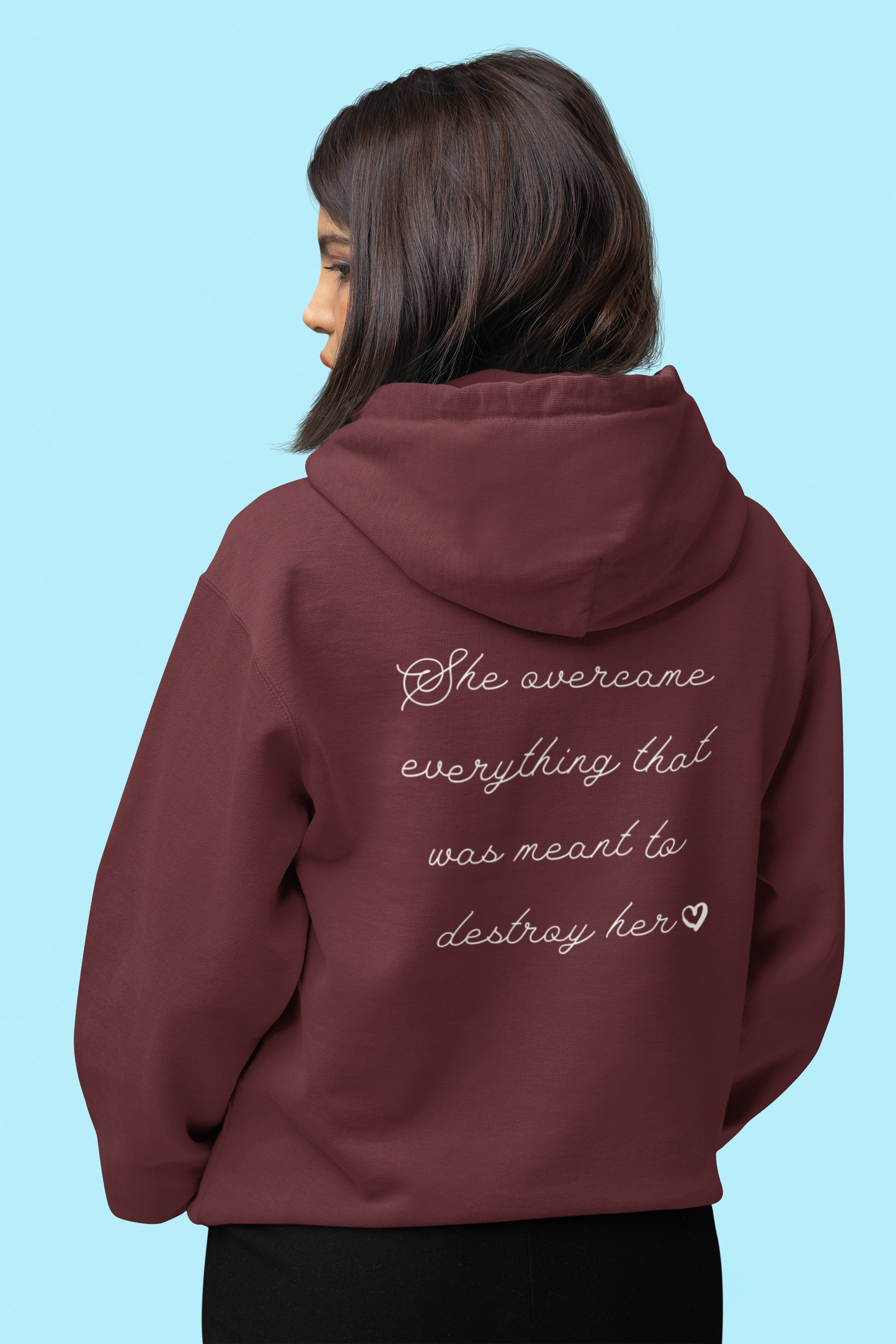 back-of-woman-hoodie-pow-herful-her-story-maroon