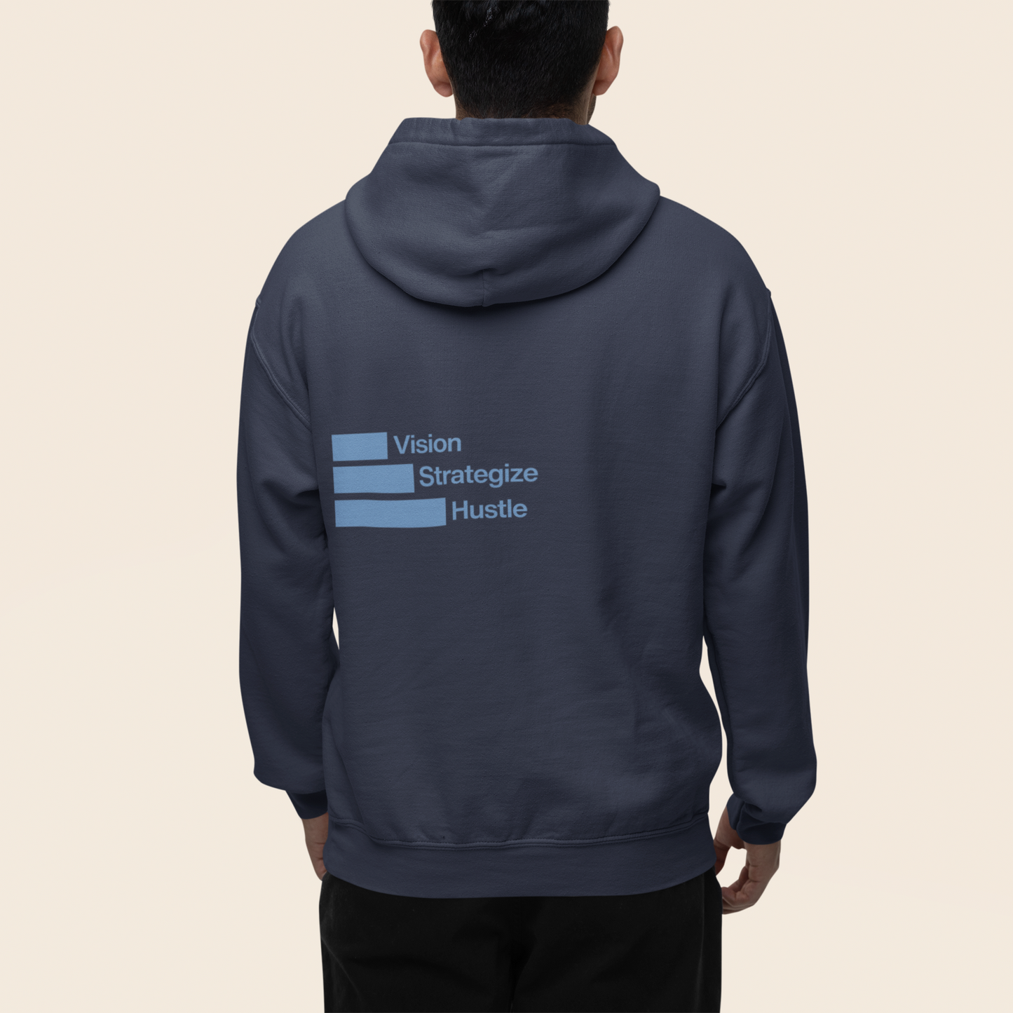 back-of-navy-colored-hustle-hoodie