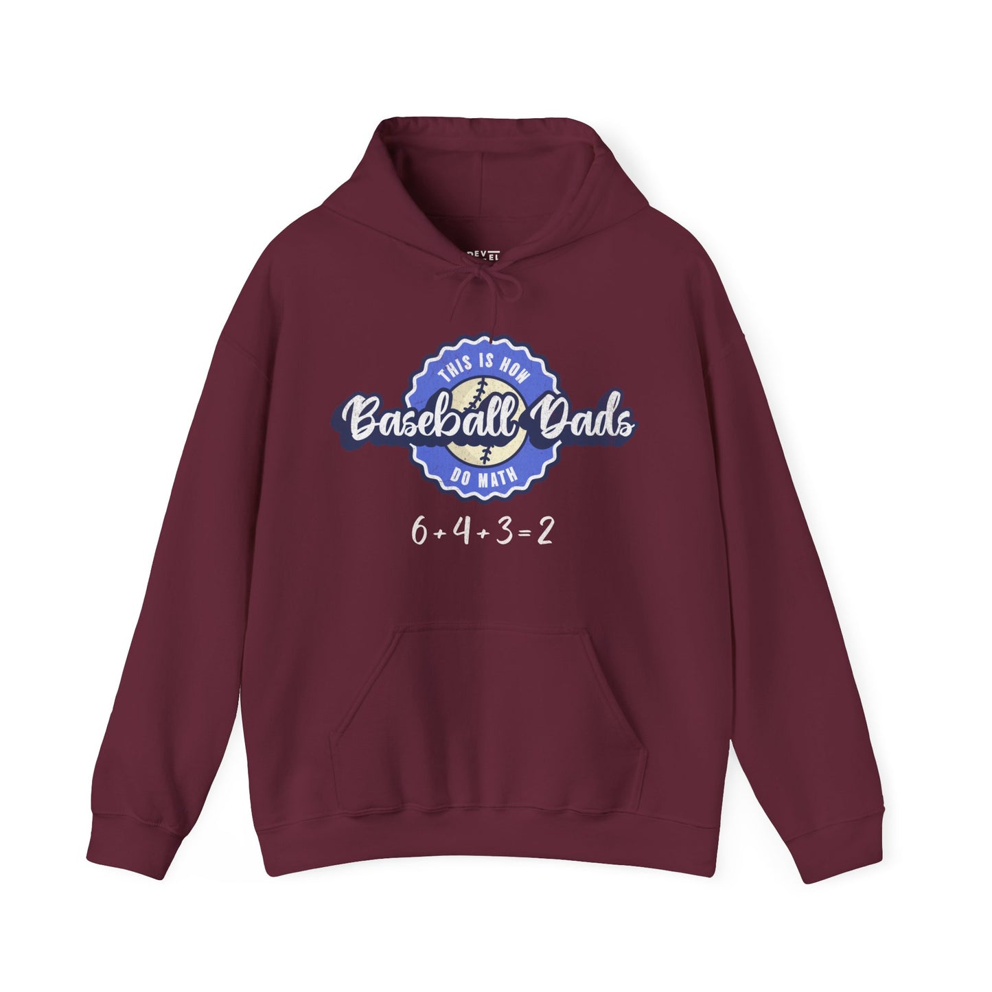 baseball-dad-funny-hoodie-closeup-maroon