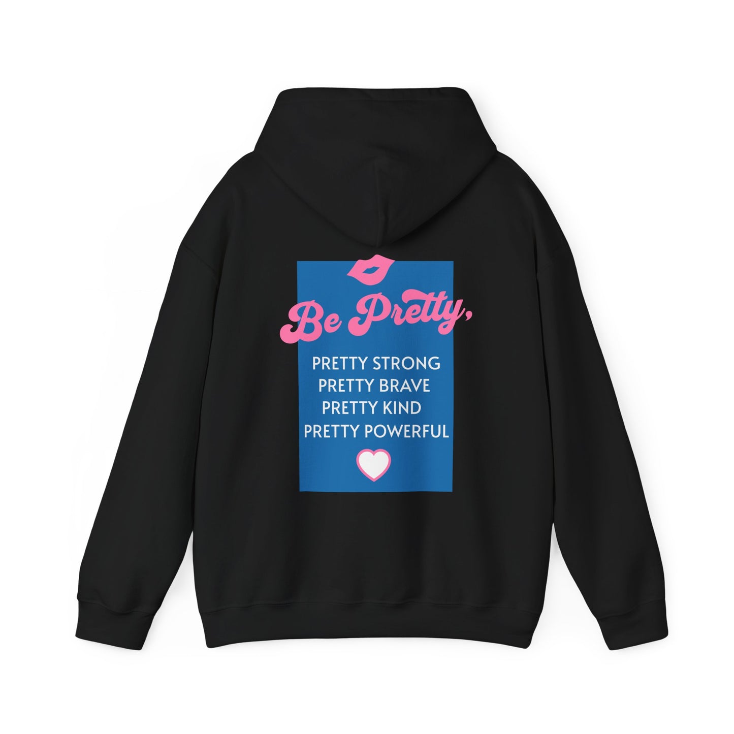 be-pretty-woman-hoodie-back-closeup-black