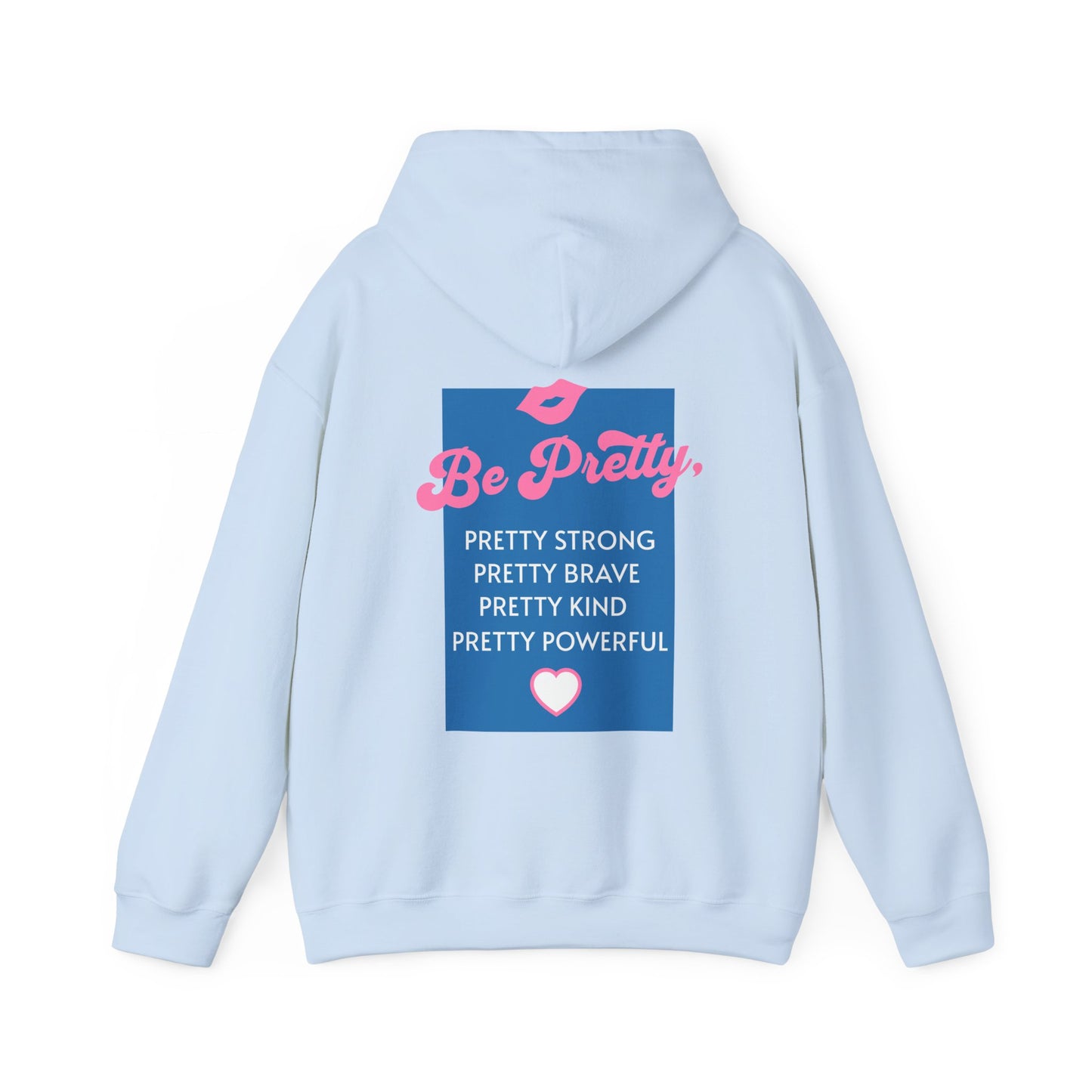 be-pretty-woman-hoodie-back-closeup-blue
