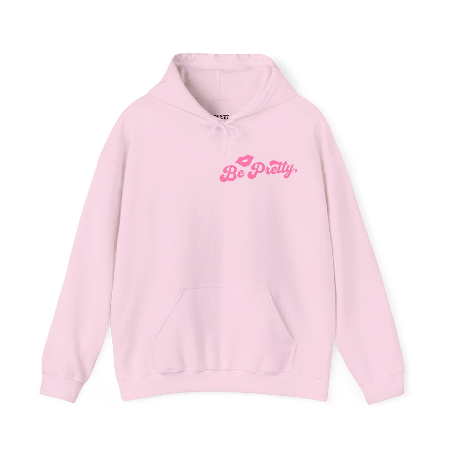 be-pretty-woman-hoodie-front-closeup-pink