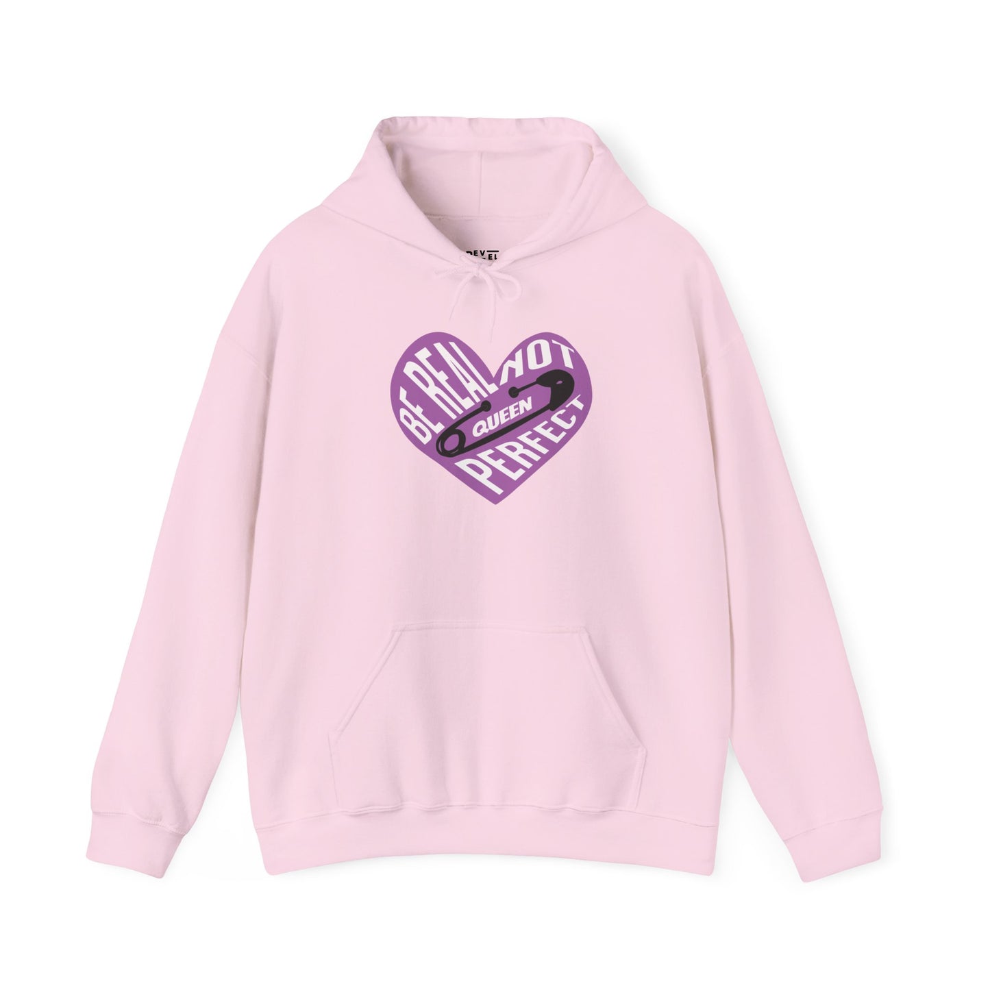 be-real-not-perfect-queen-hoodie-closeup-pink