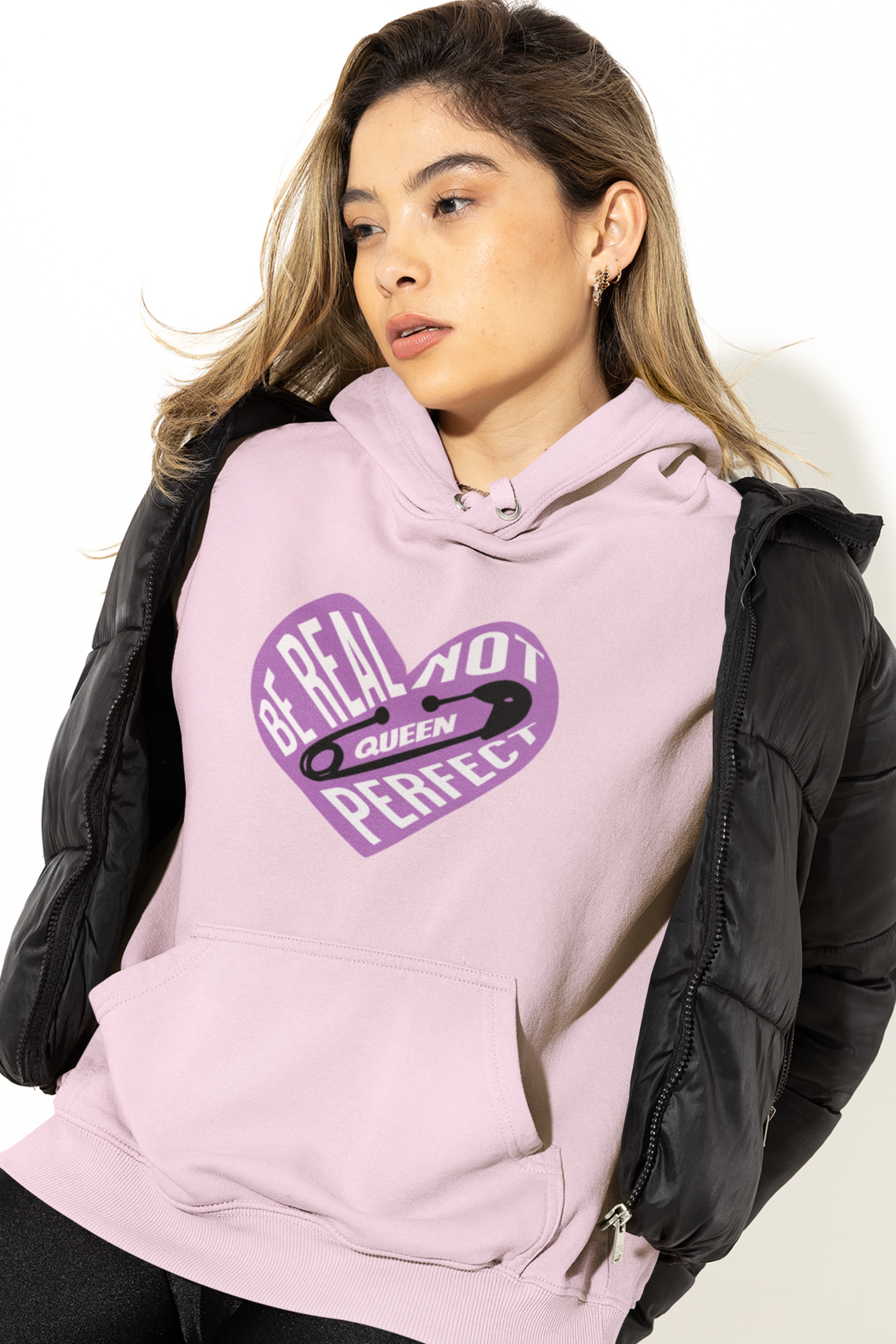 be-real-not-perfect-queen-hoodie-pink