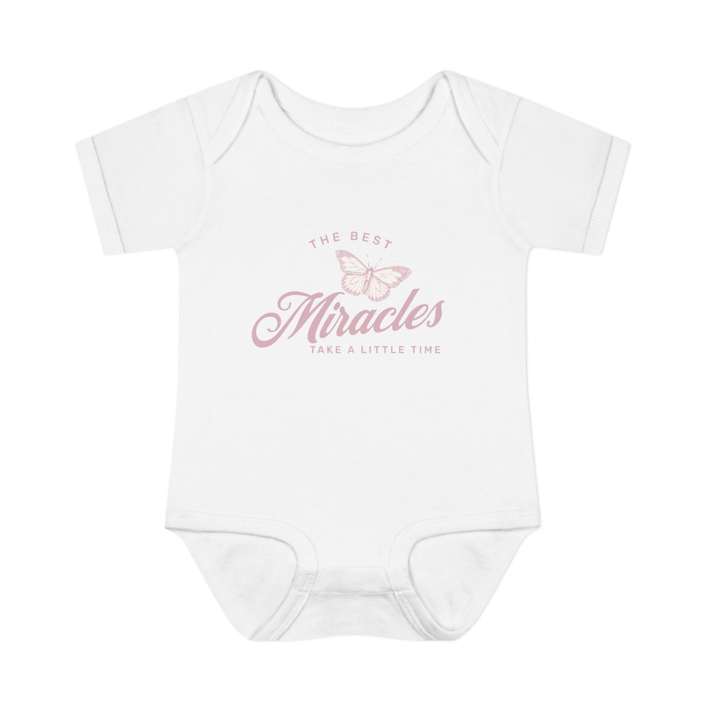 best-miracles-take-time-baby-onesie-white