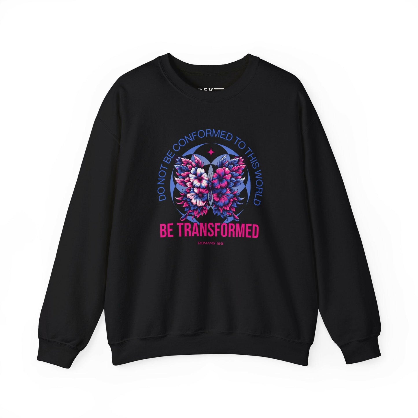 christian-be-transformed-woman-sweatshirt-closeup-black