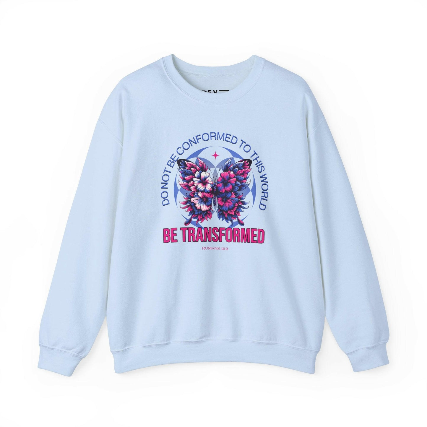 christian-be-transformed-woman-sweatshirt-closeup-blue