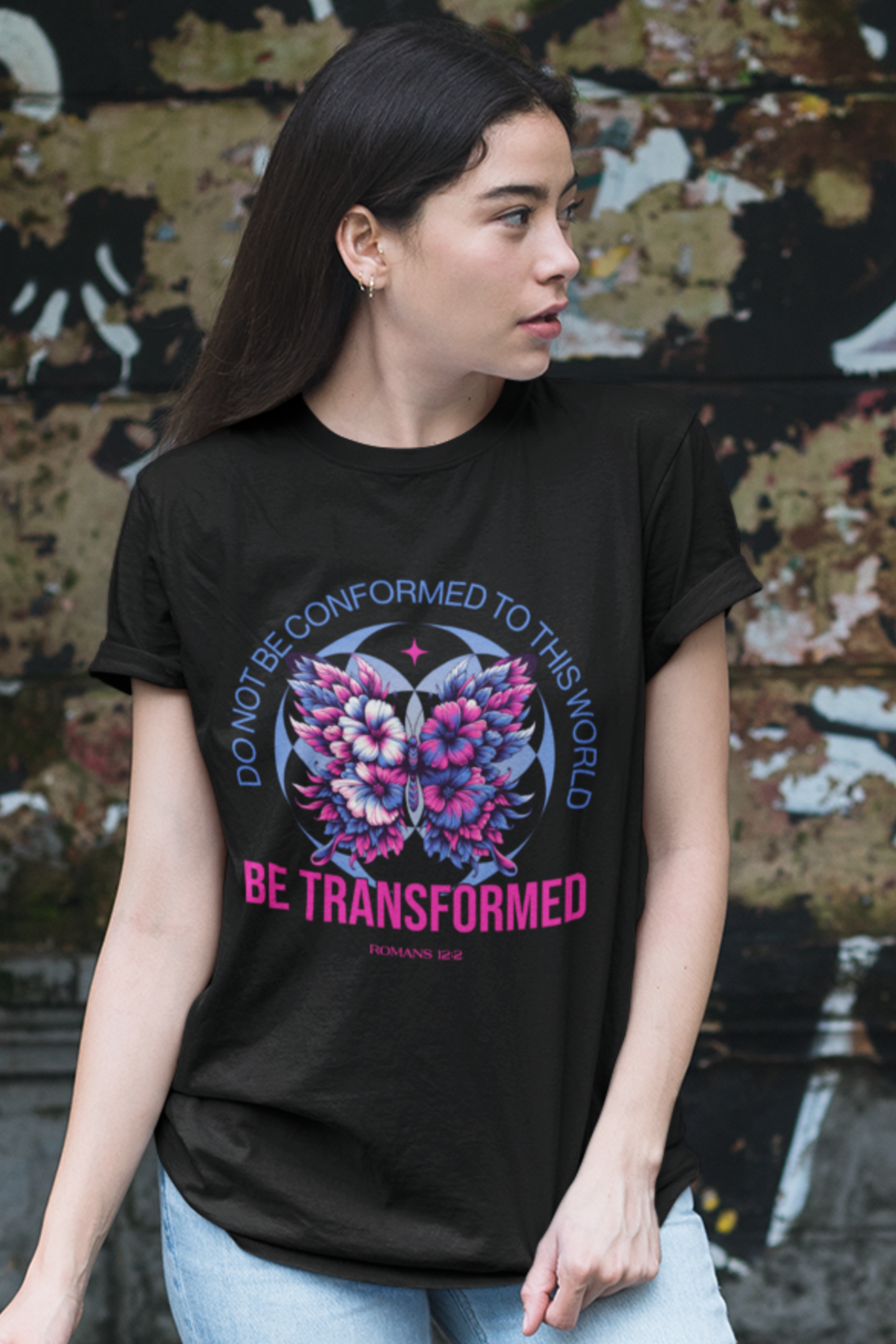 christian-be-transformed-woman-tee-black