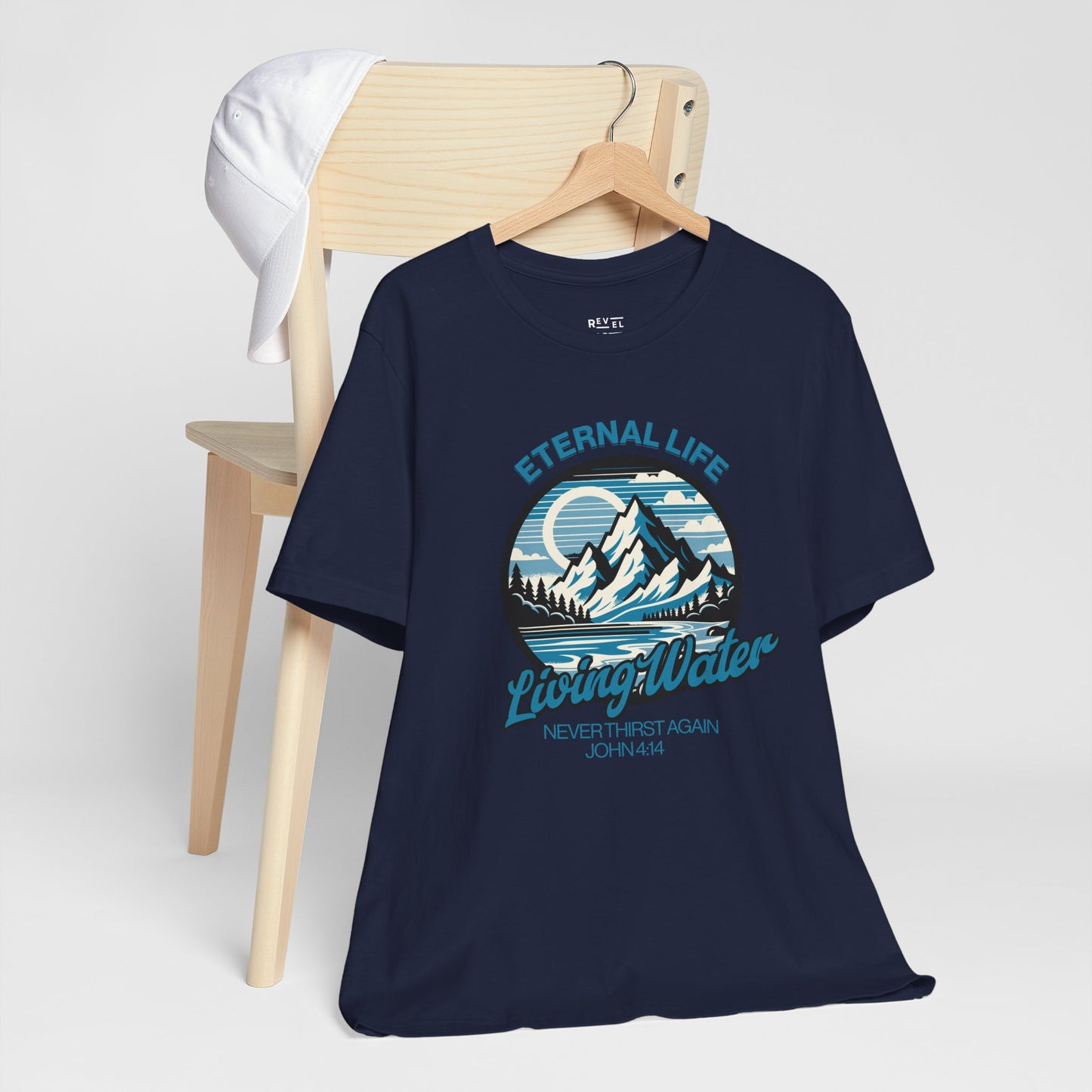 eternal-life-living-water-christian-tshirt-closeup-navy