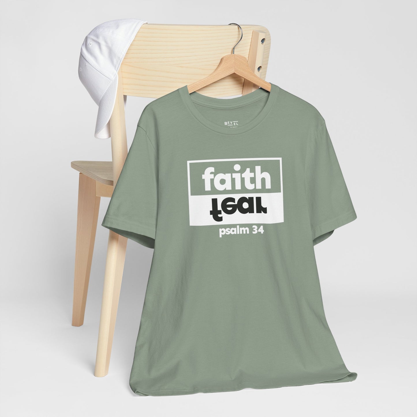 faith-over-fear-christian-mens-tshirt-closeup-sage-green