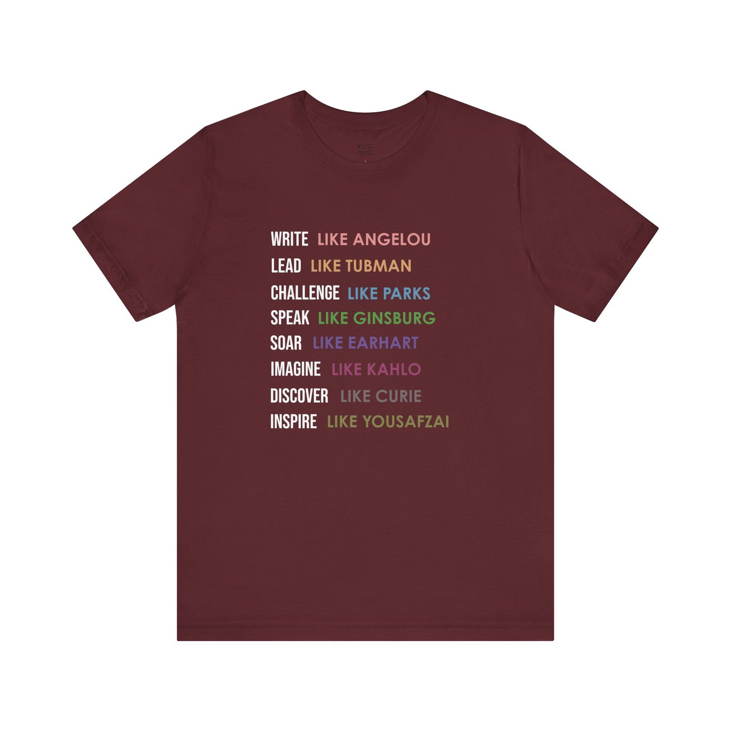 famous-strong-women-woman-tee-closeup-maroon