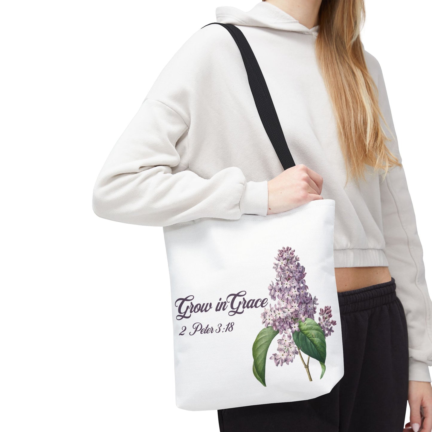 floral-christian-tote-bag-small-black-handle-closeup