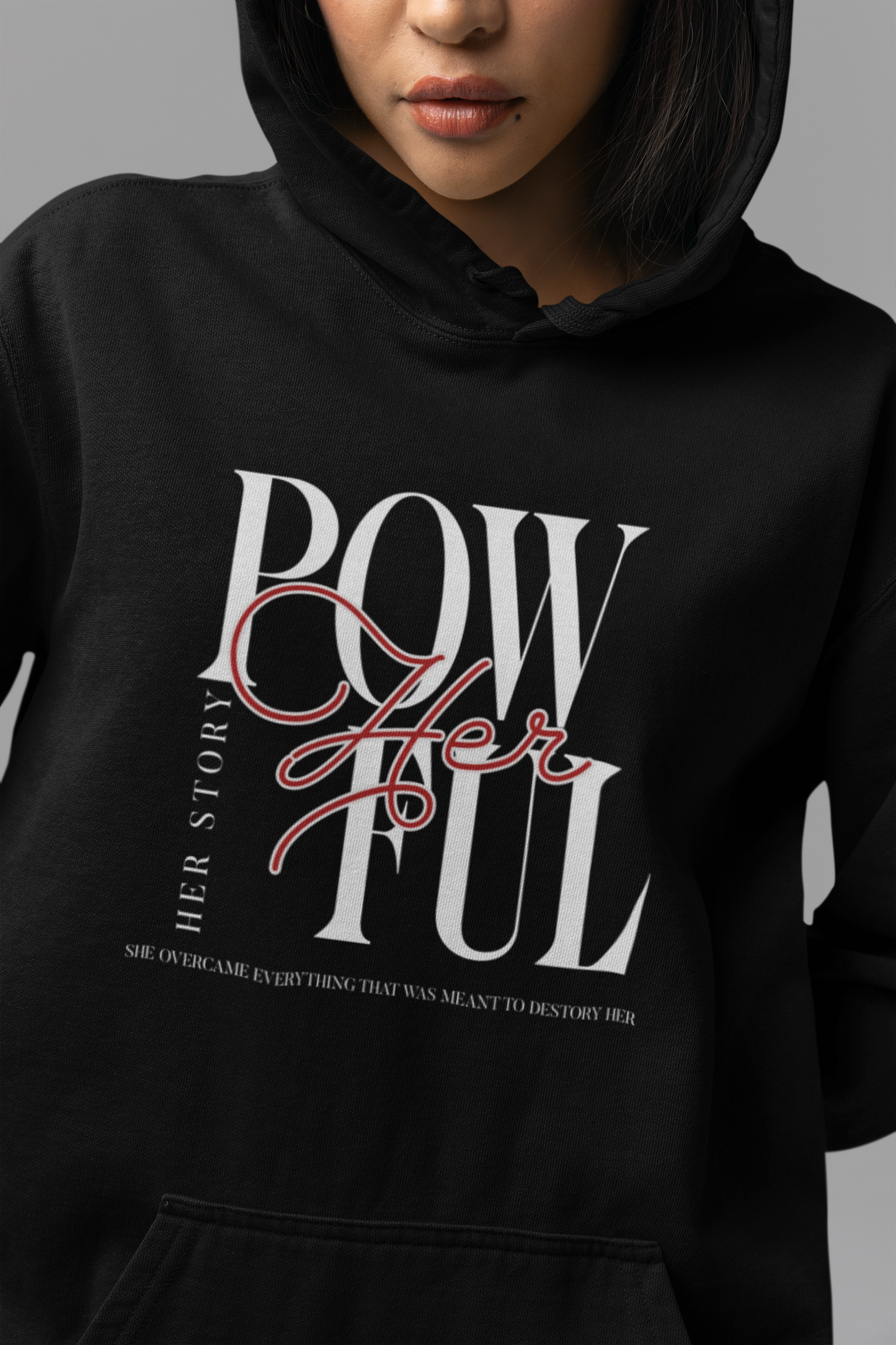 front-of-woman-hoodie-pow-herful-her-story-black