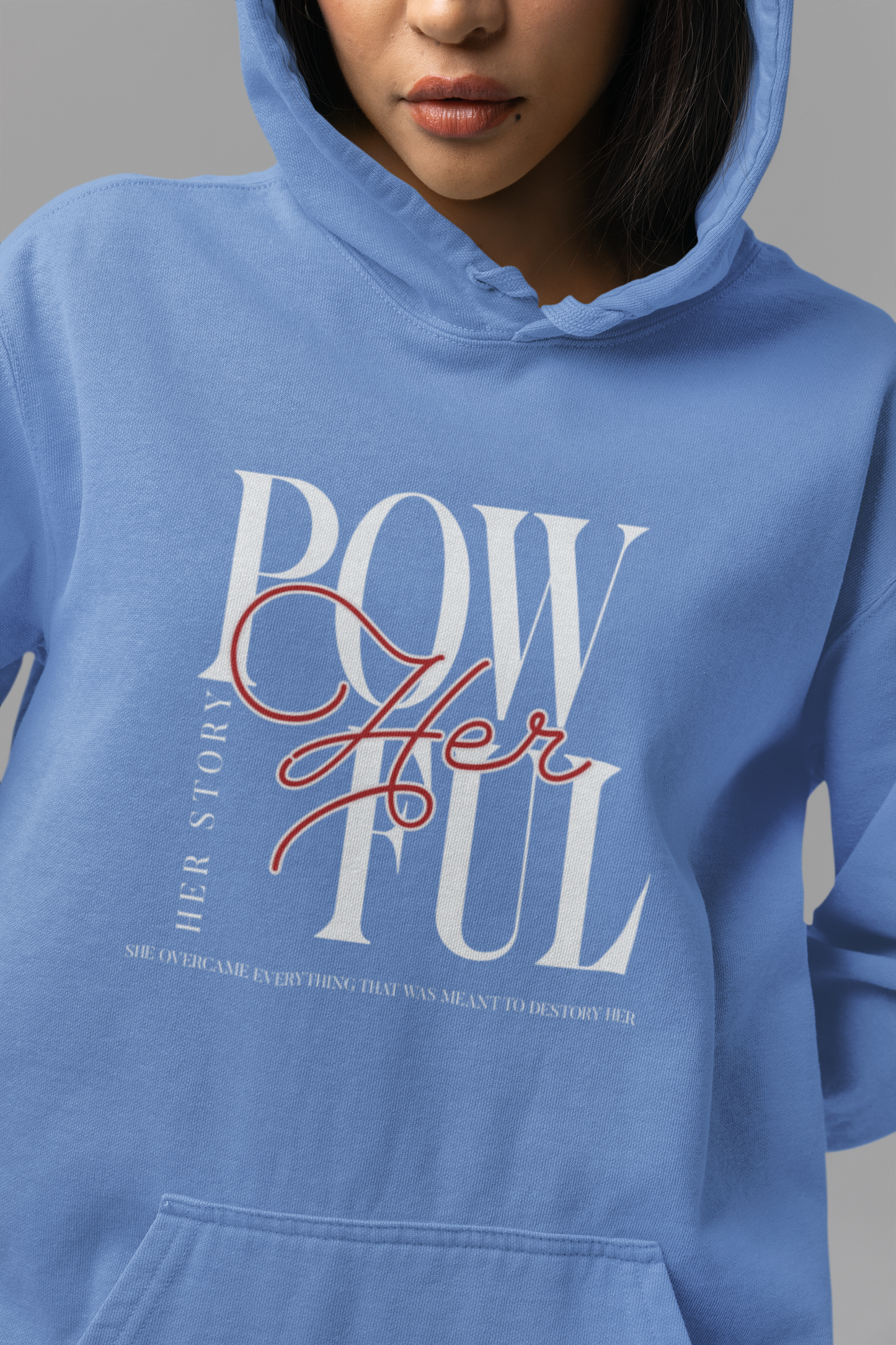 front-of-woman-hoodie-pow-herful-her-story-blue