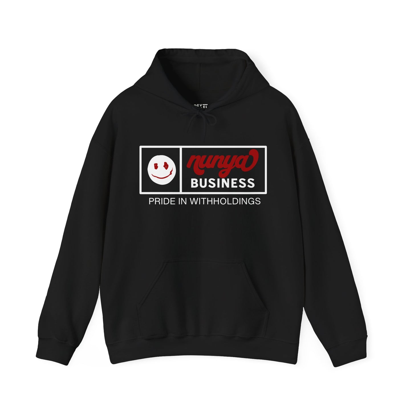 funny-humorous-nunya-business-hoodie-closeup-black