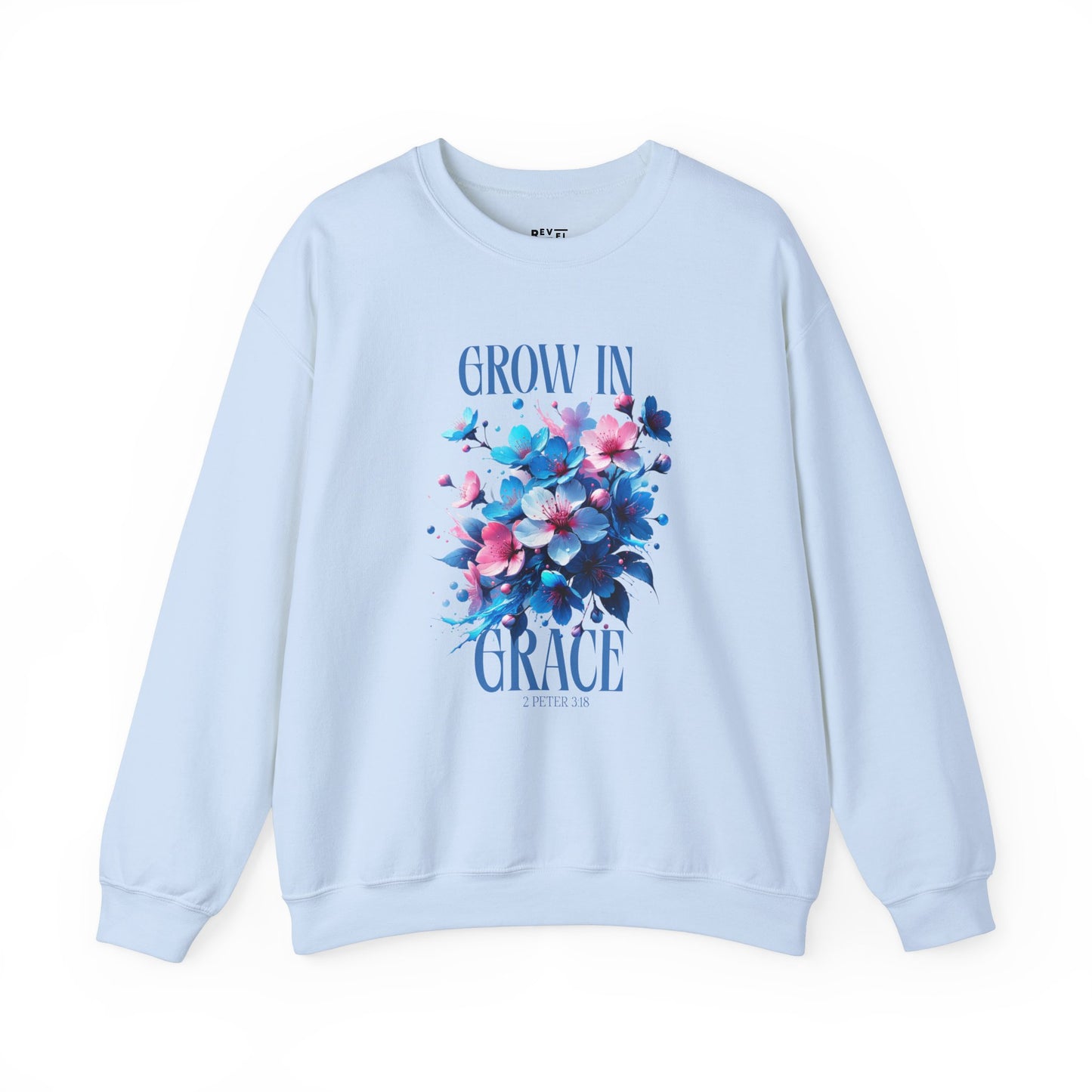 grow-in-grace-christian-woman-sweatshirt-closeup-blue