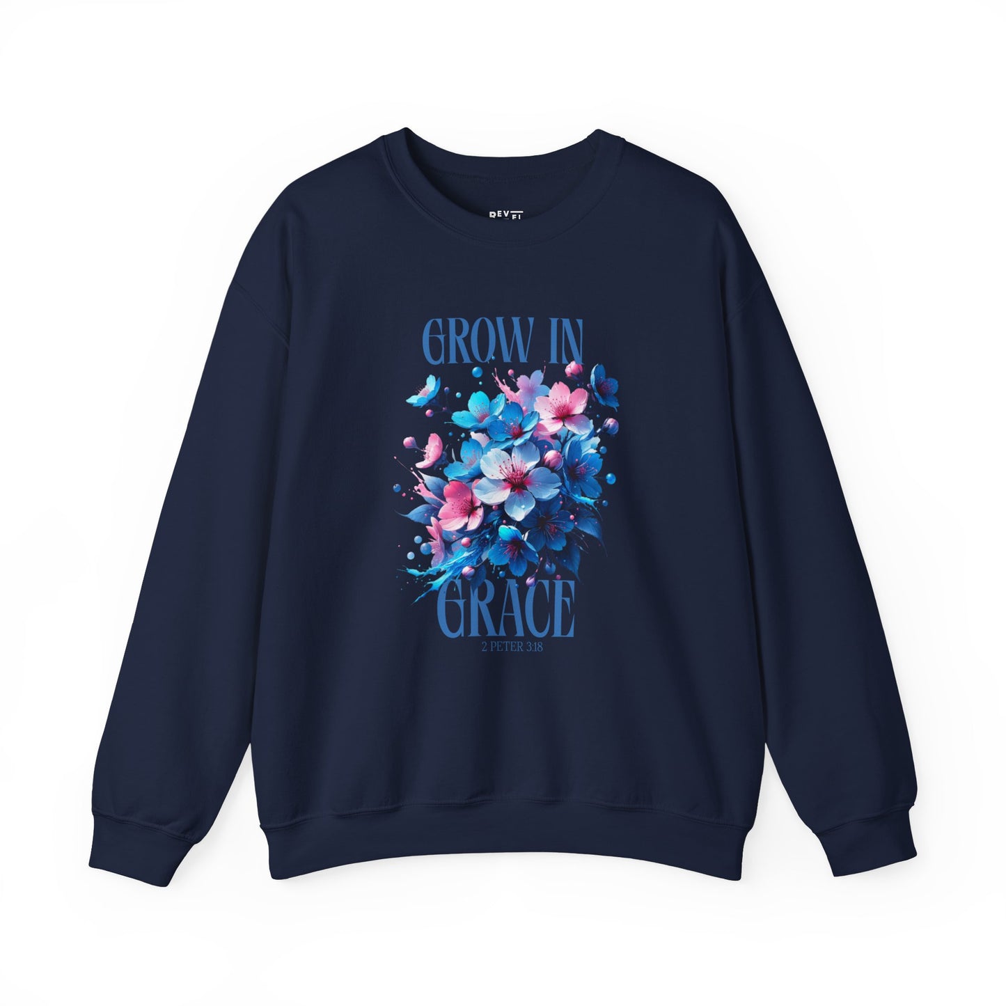 grow-in-grace-christian-woman-sweatshirt-closeup-navy