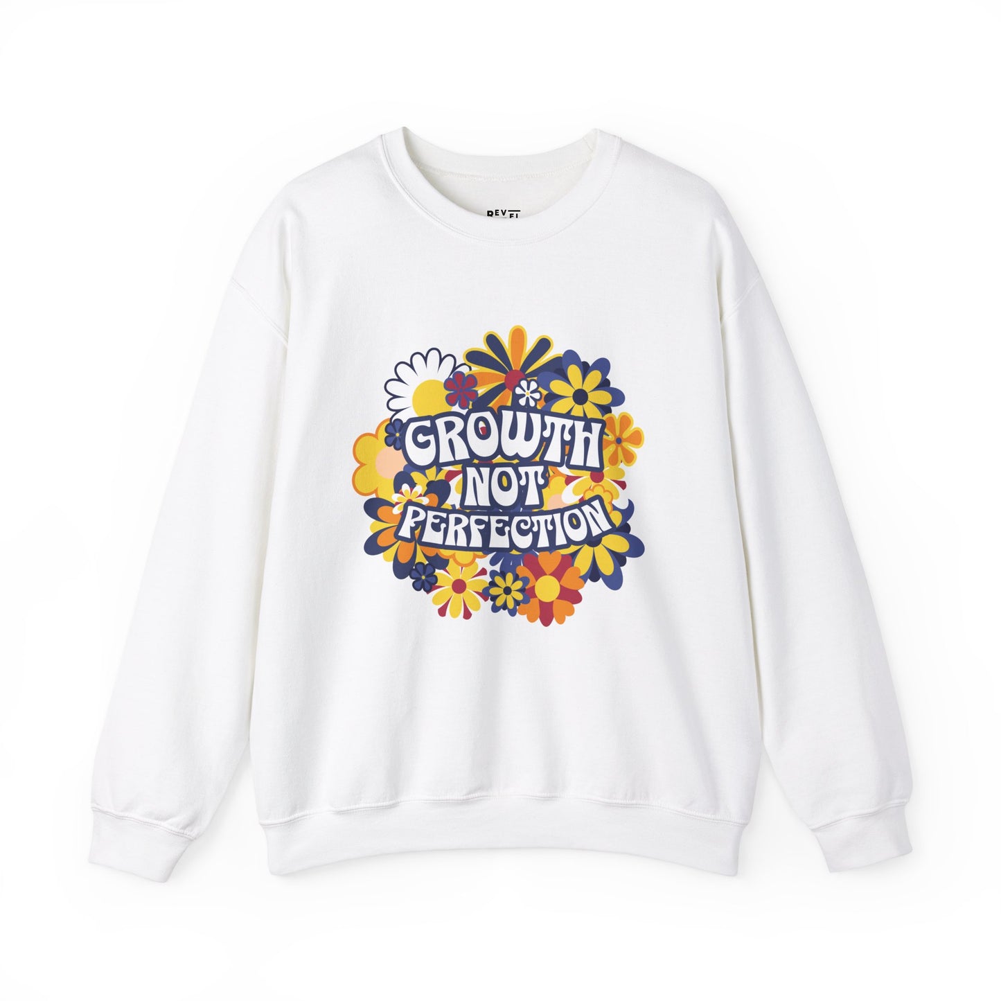 growth-not-perfection-woman-sweatshirt-closeup-white