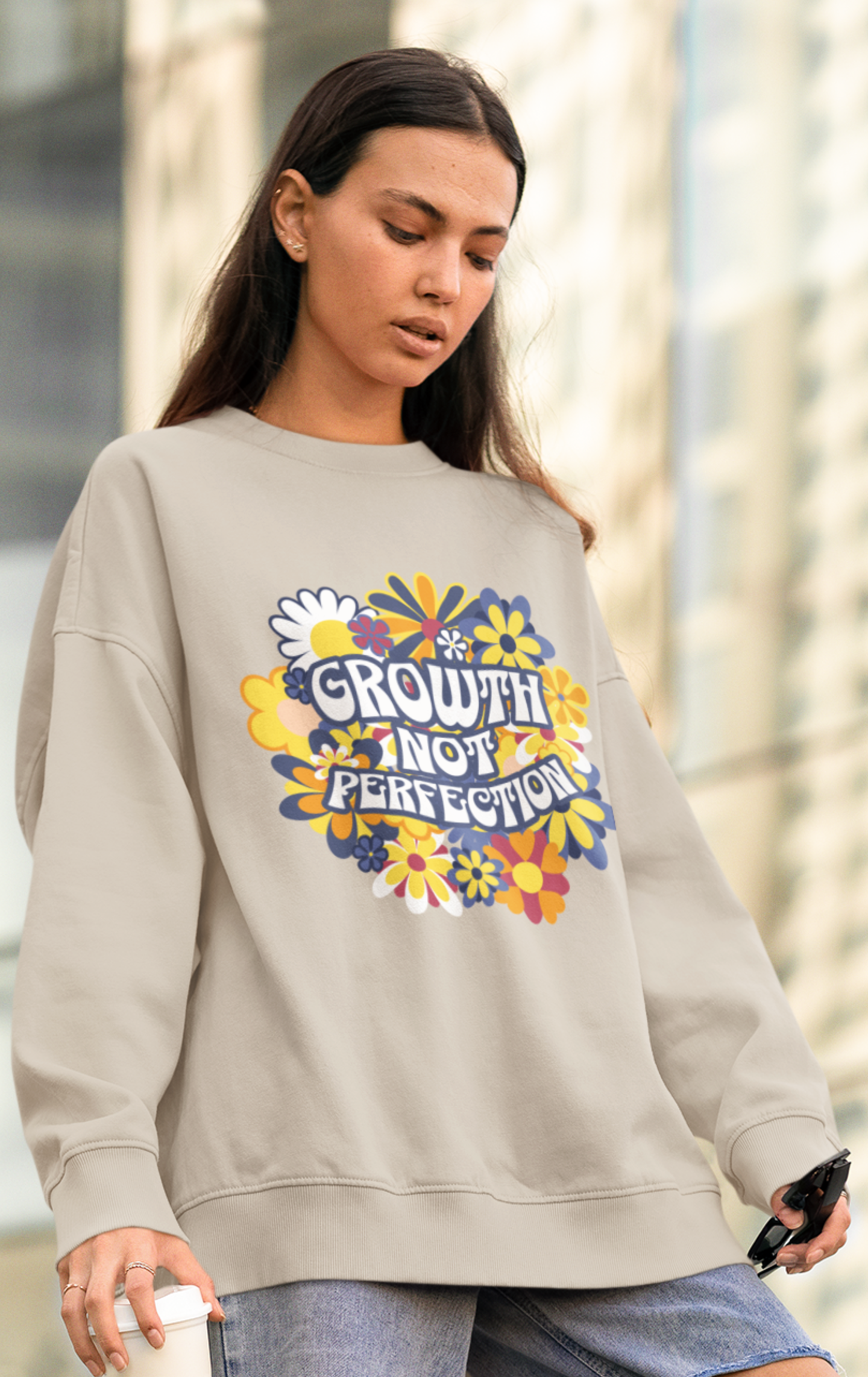 growth-not-perfection-woman-sweatshirt-sand