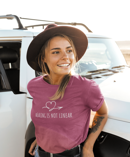 healing-in-not-linear-woman-tee-heather-raspberry