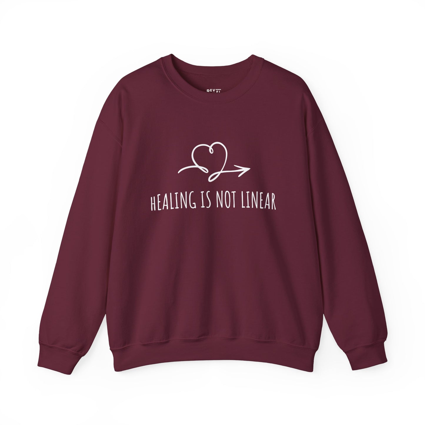 healing-is-not-linear-womens-sweatshirt-closeup-maroon
