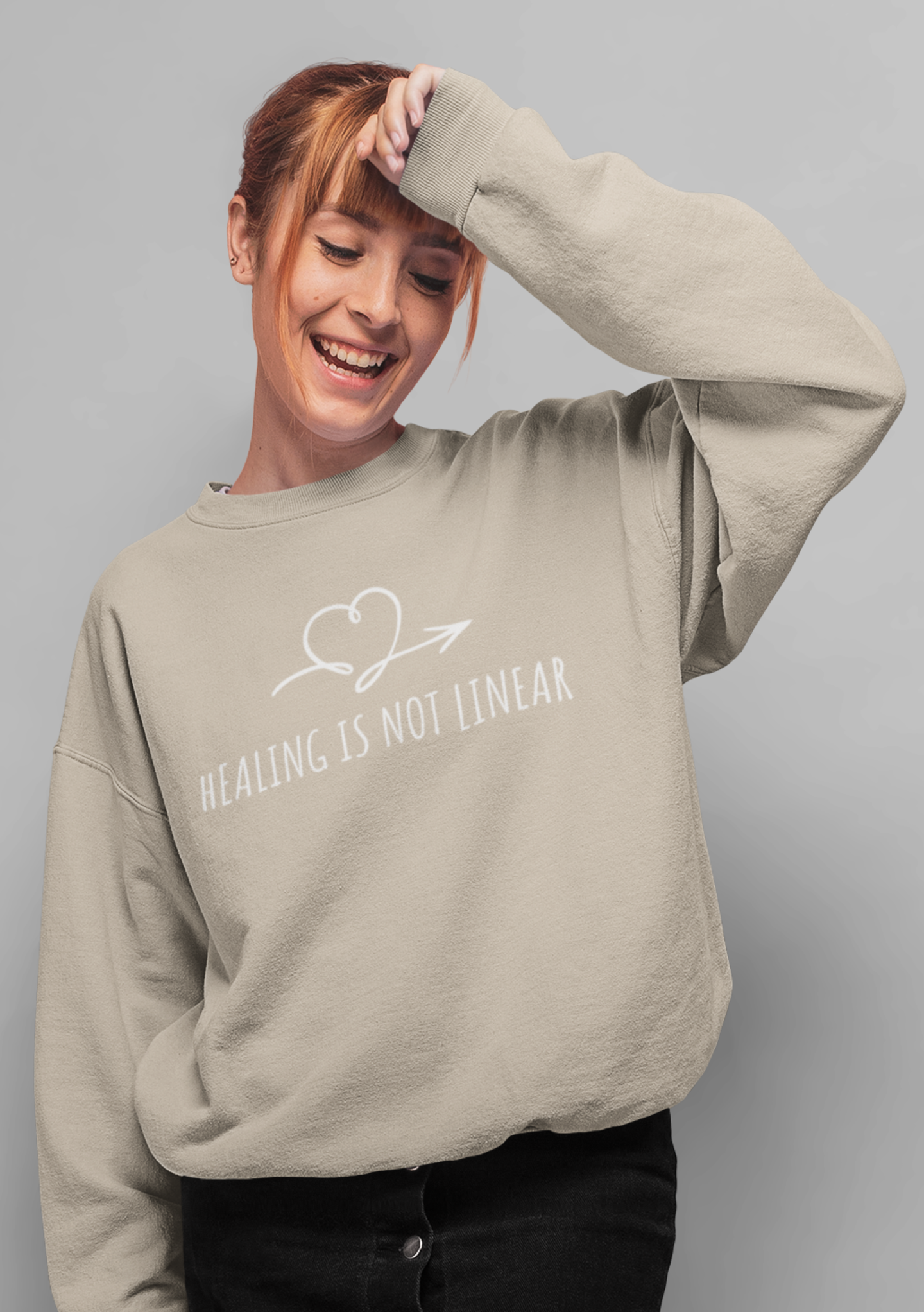 healing-is-not-linear-womens-sweatshirt-sand