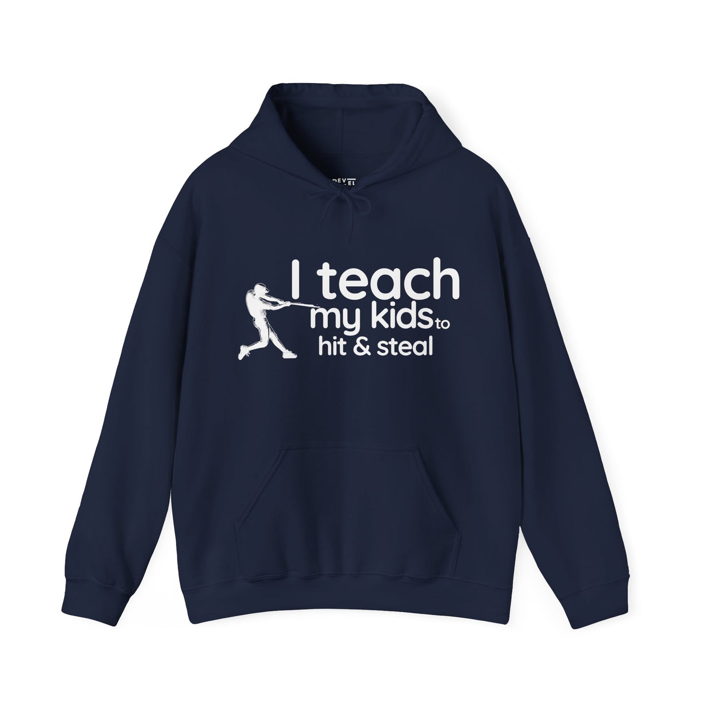 i-teach-my-kids-to-hit-and-steal-baseball-dad-hoodie-closeup-navy