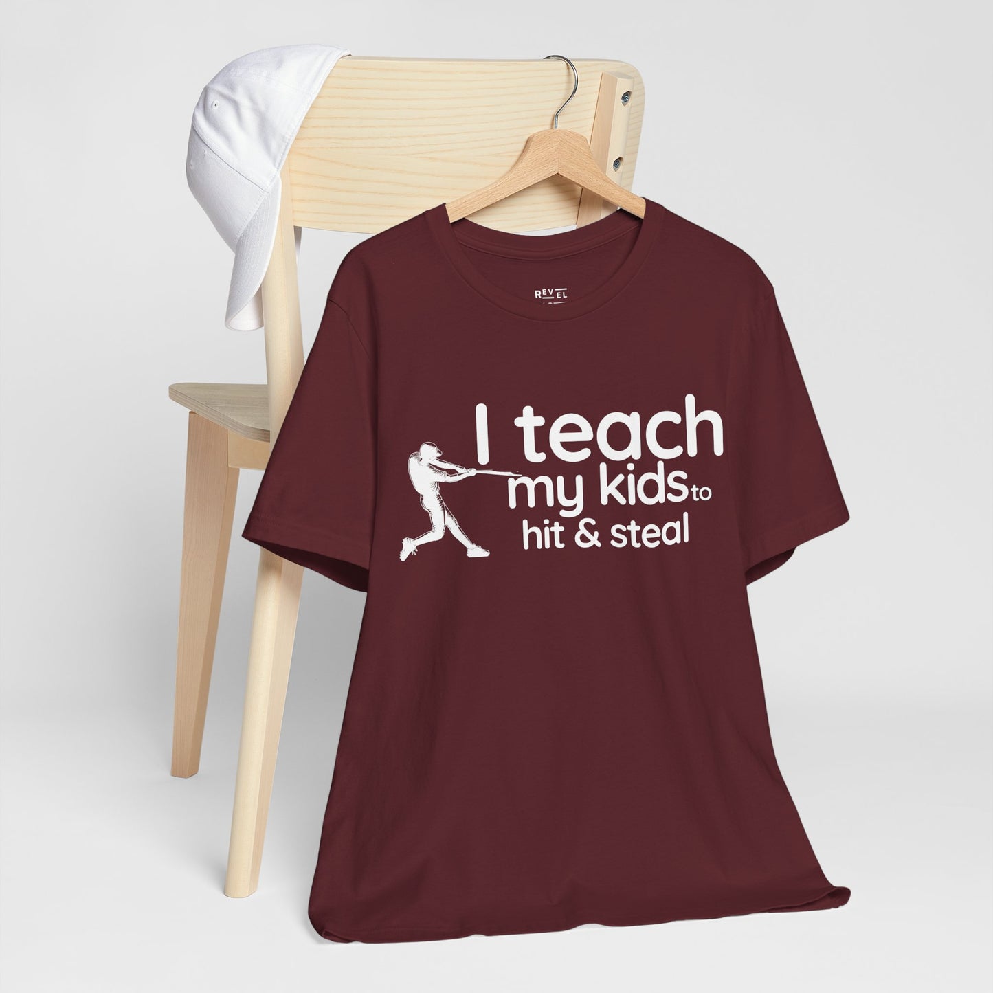 i-teach-my-kids-to-hit-and-steal-baseball-dad-tshirt-maroon