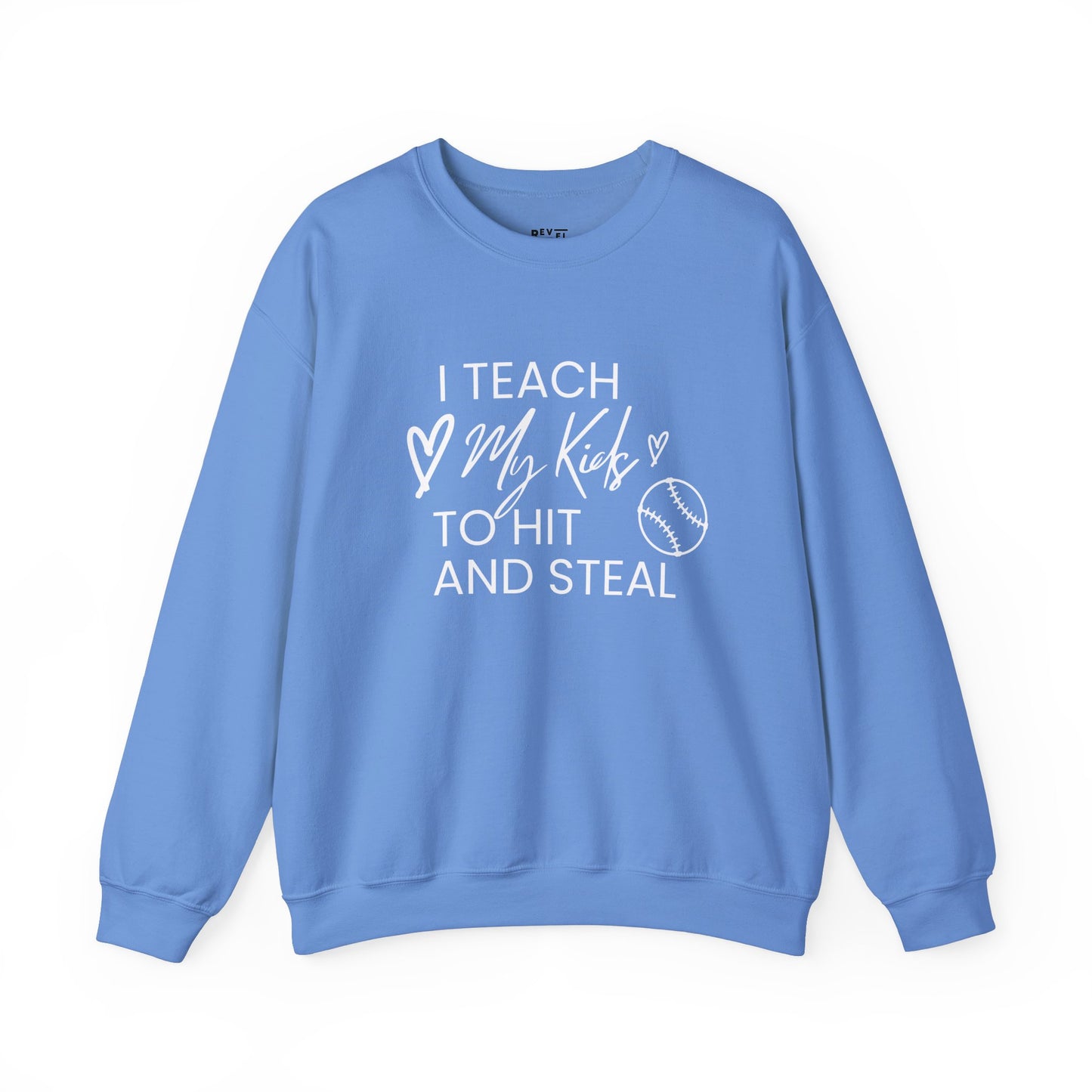 i-teach-my-kids-to-hit-and-steal-baseball-mom-sweatshirt-closeup-blue