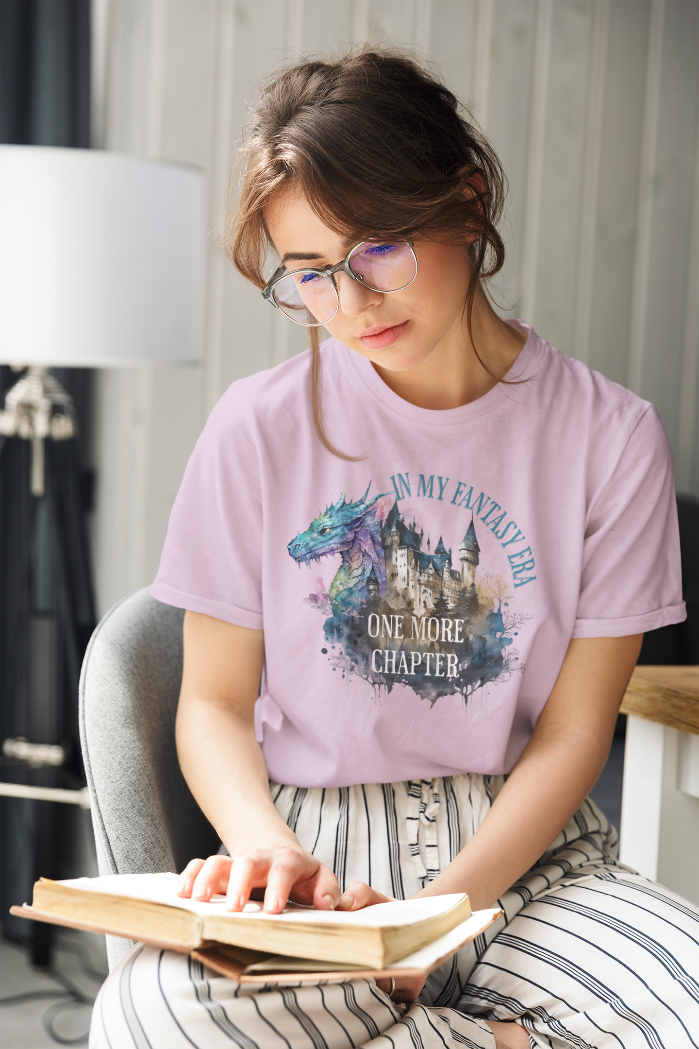 in-my-fantasy-era-woman-tee-of-a-woman-reading-at-home-lilac