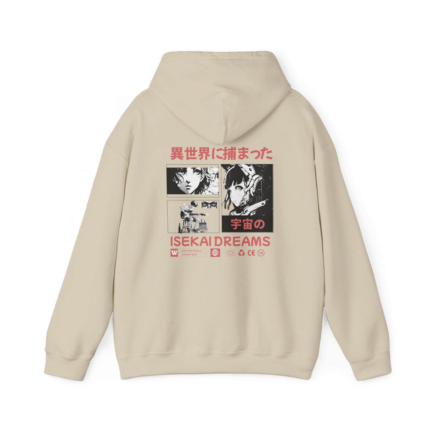 japanese-anime-isekai-graphic-hoodie-back-closeup-sand