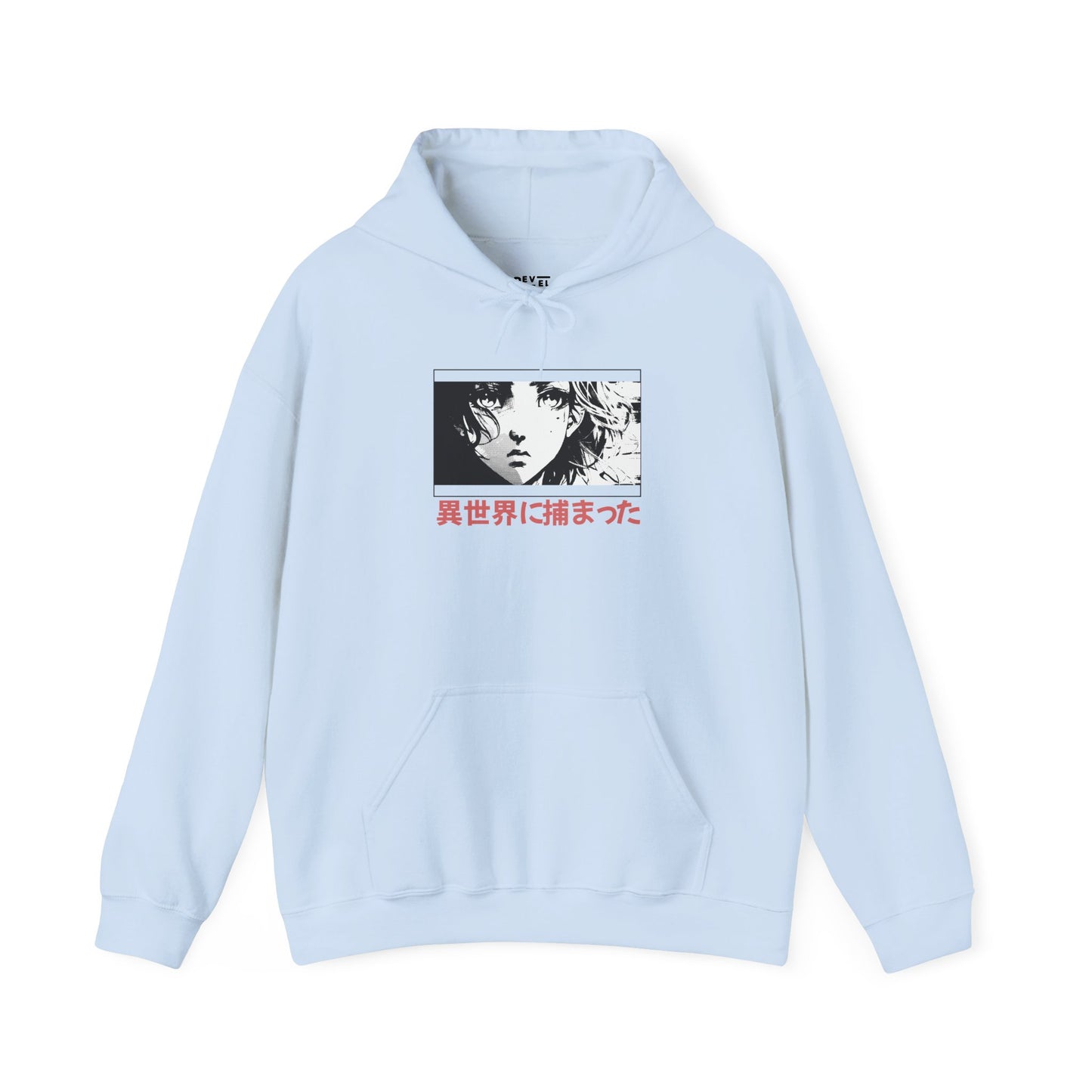 japanese-anime-isekai-graphic-hoodie-front-closeup-blue