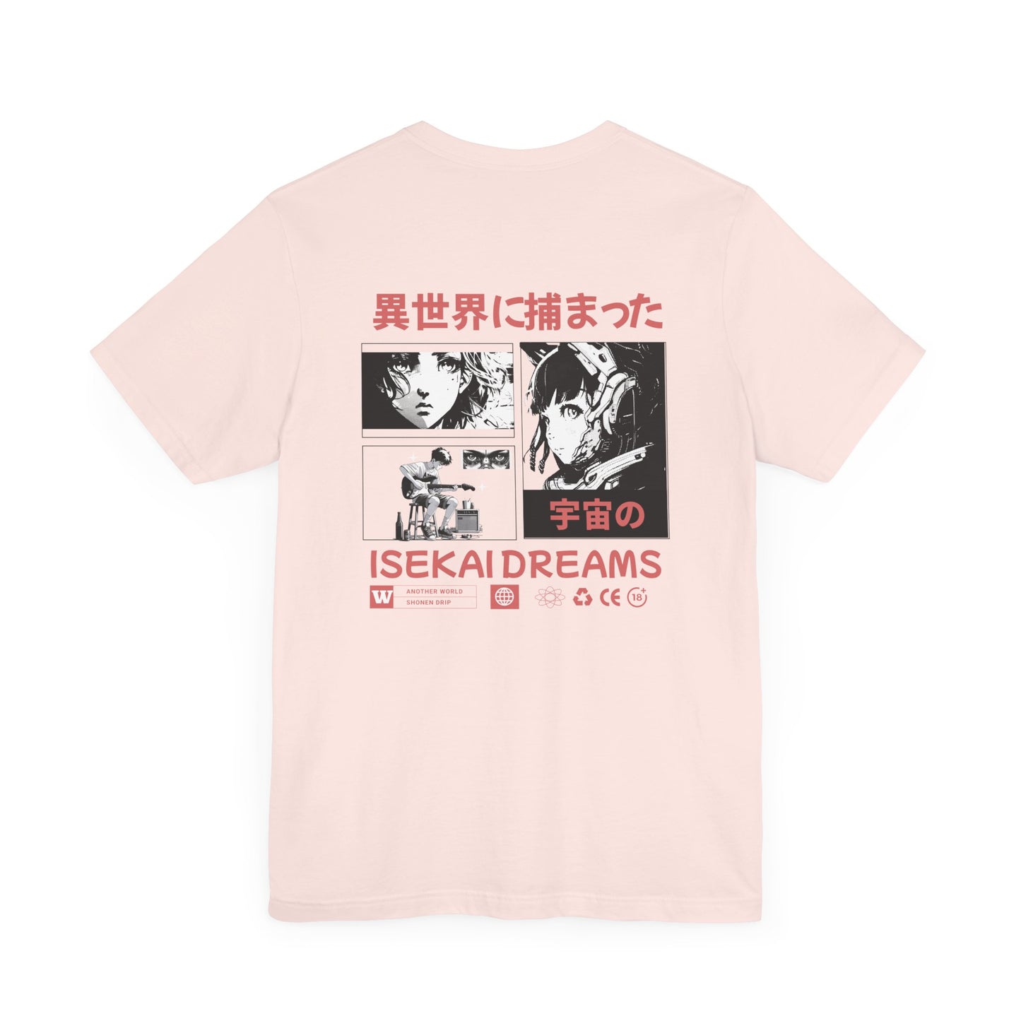japanese-anime-isekai-graphic-tshirt-back-closeup-pink