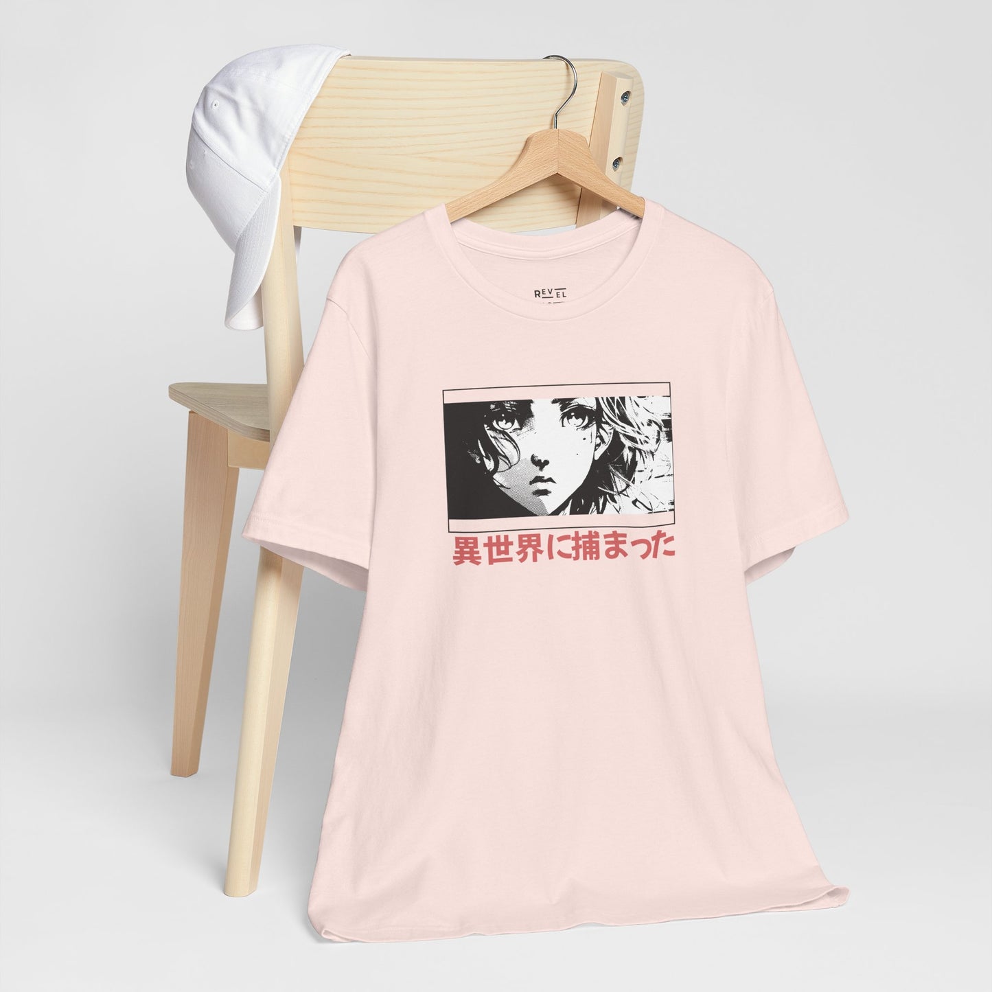 japanese-anime-isekai-graphic-tshirt-front-closeup-pink