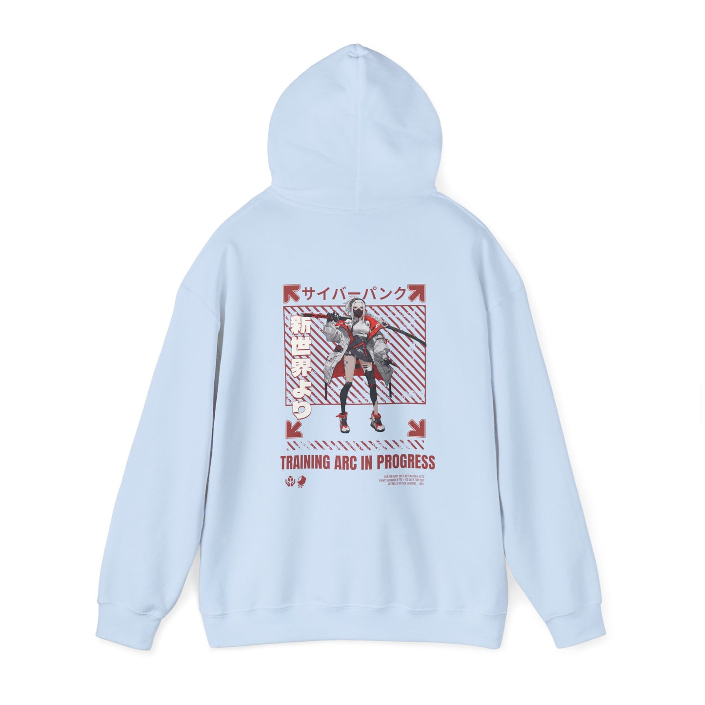 japanese-anime-mens-graphic-hoodie-training-arc-back-view-closeup-blue