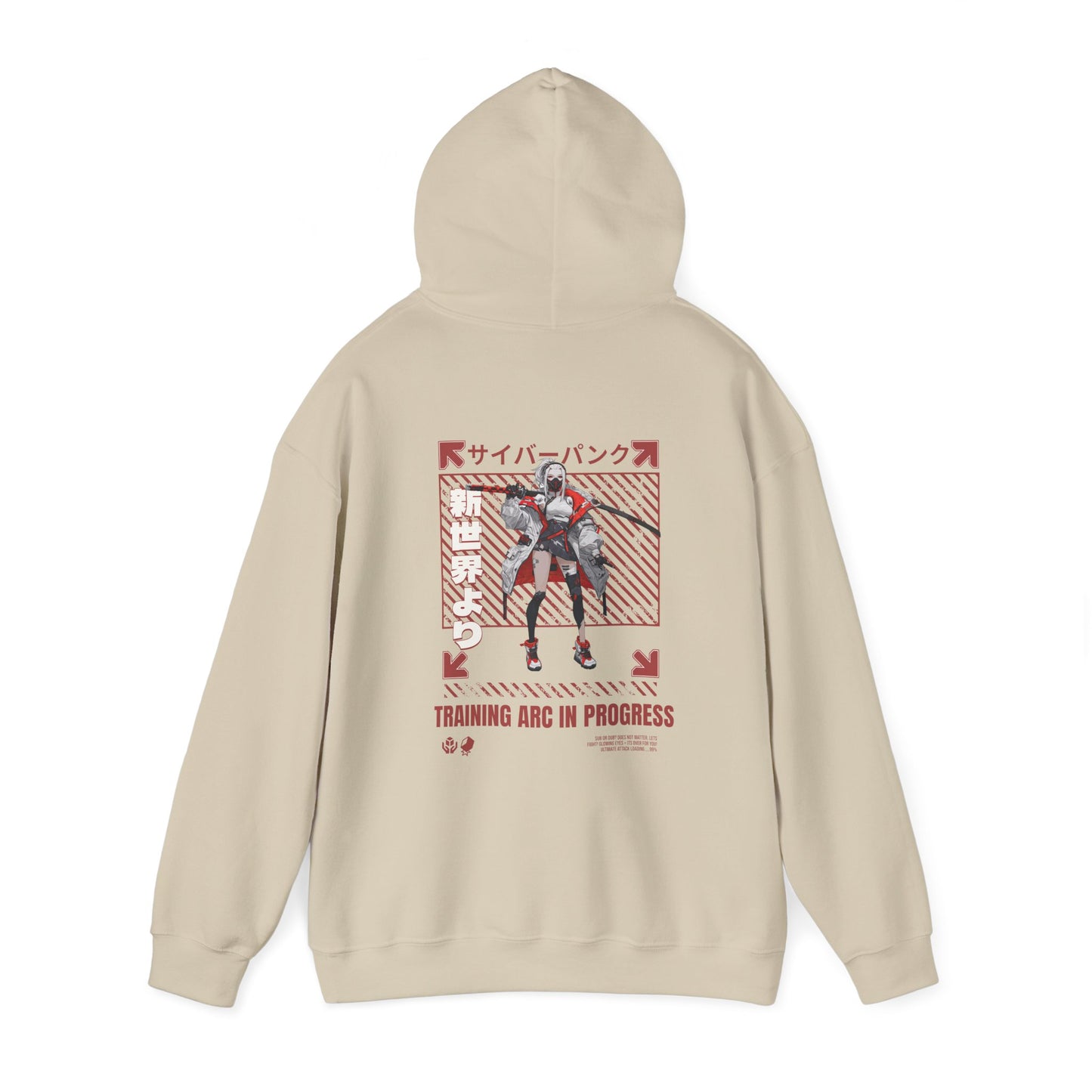 japanese-anime-mens-graphic-hoodie-training-arc-back-view-closeup-sand