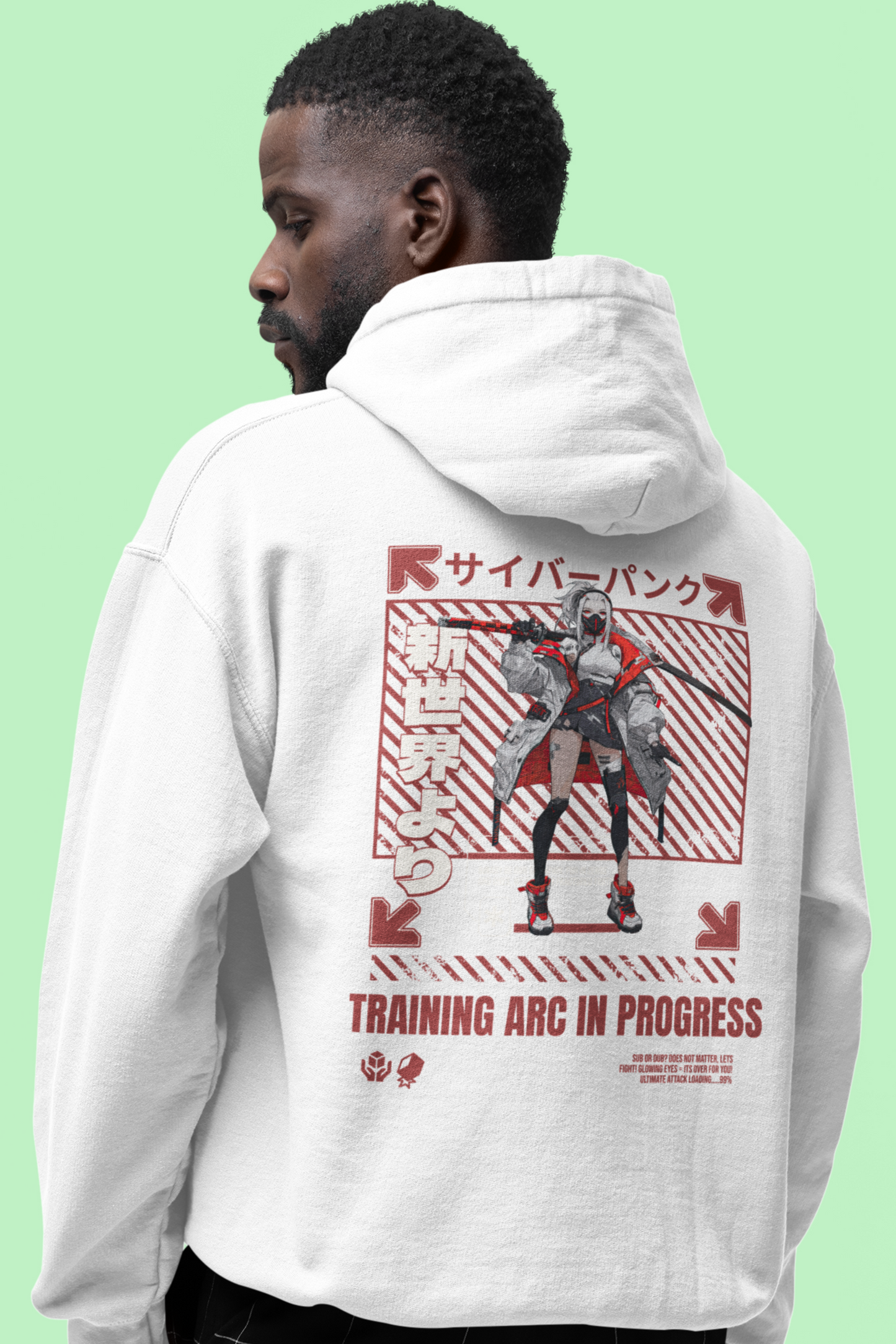 japanese-anime-mens-graphic-hoodie-training-arc-back-view-white