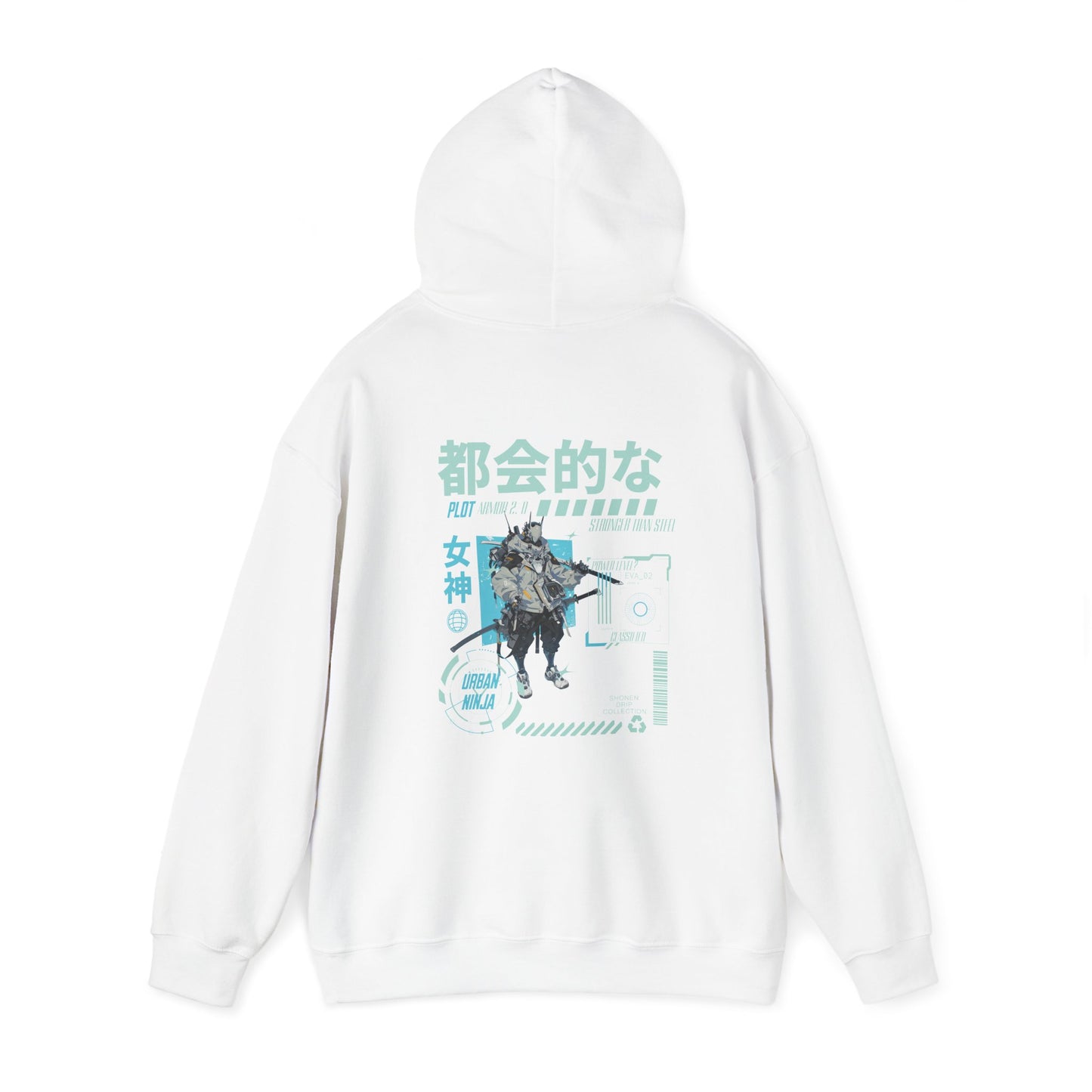 japanese-anime-plot-armor-mens-hoodie-back-closeup-white