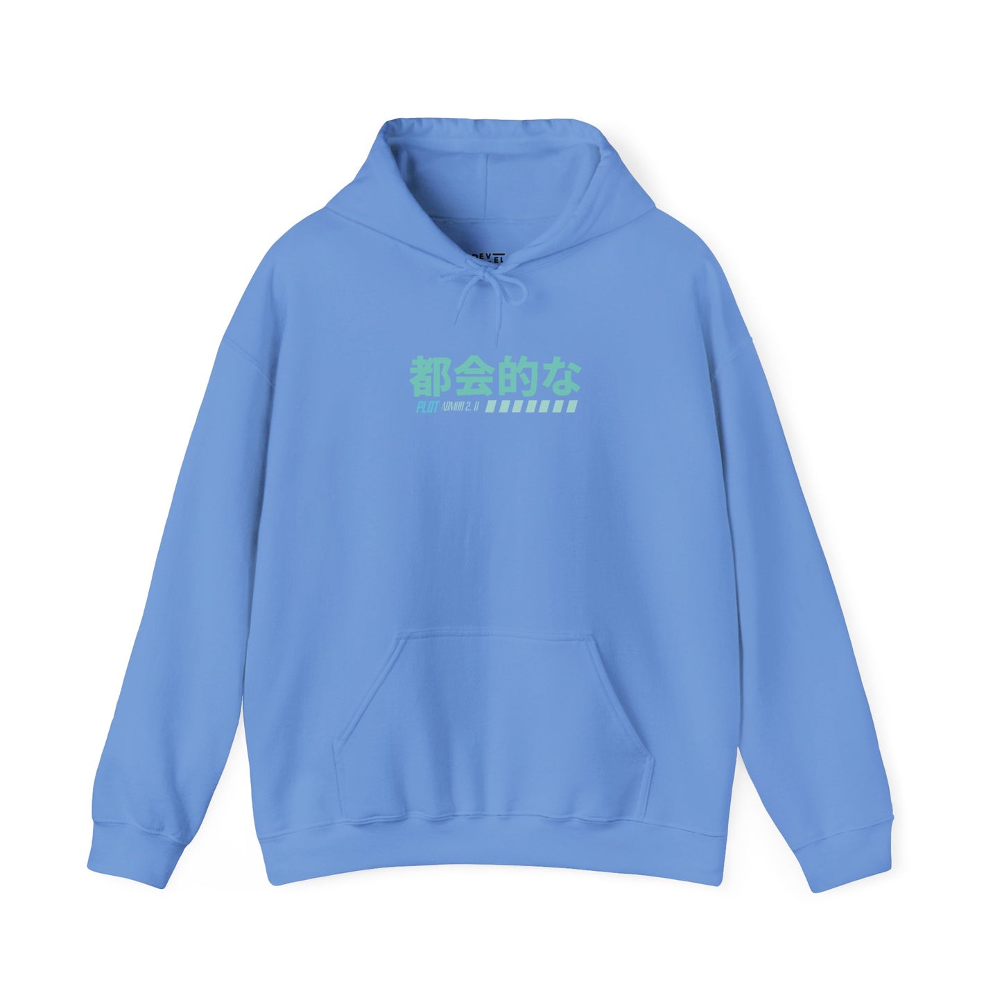 japanese-anime-plot-armor-mens-hoodie-front-closeup-carolina-blue