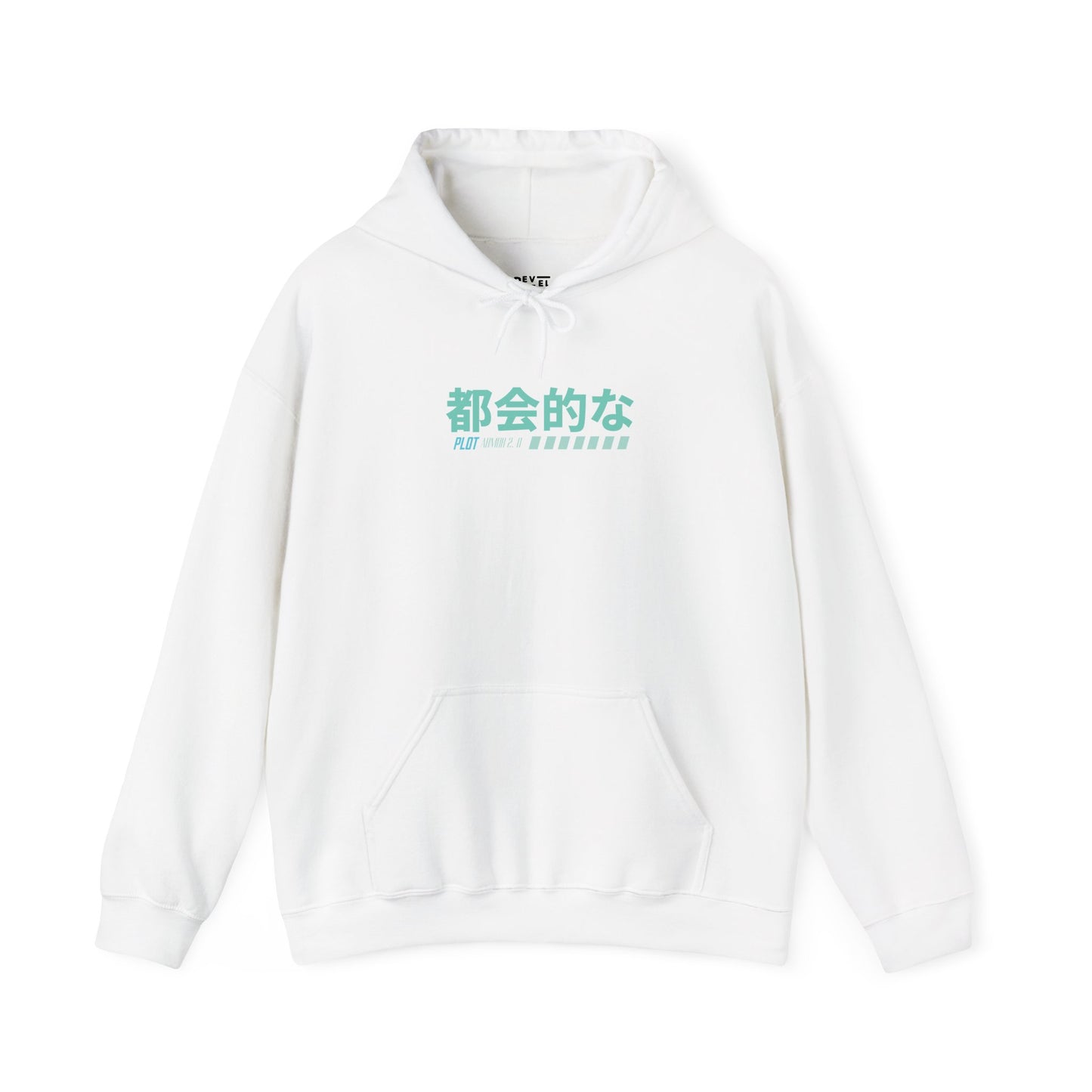 japanese-anime-plot-armor-mens-hoodie-front-closeup-white