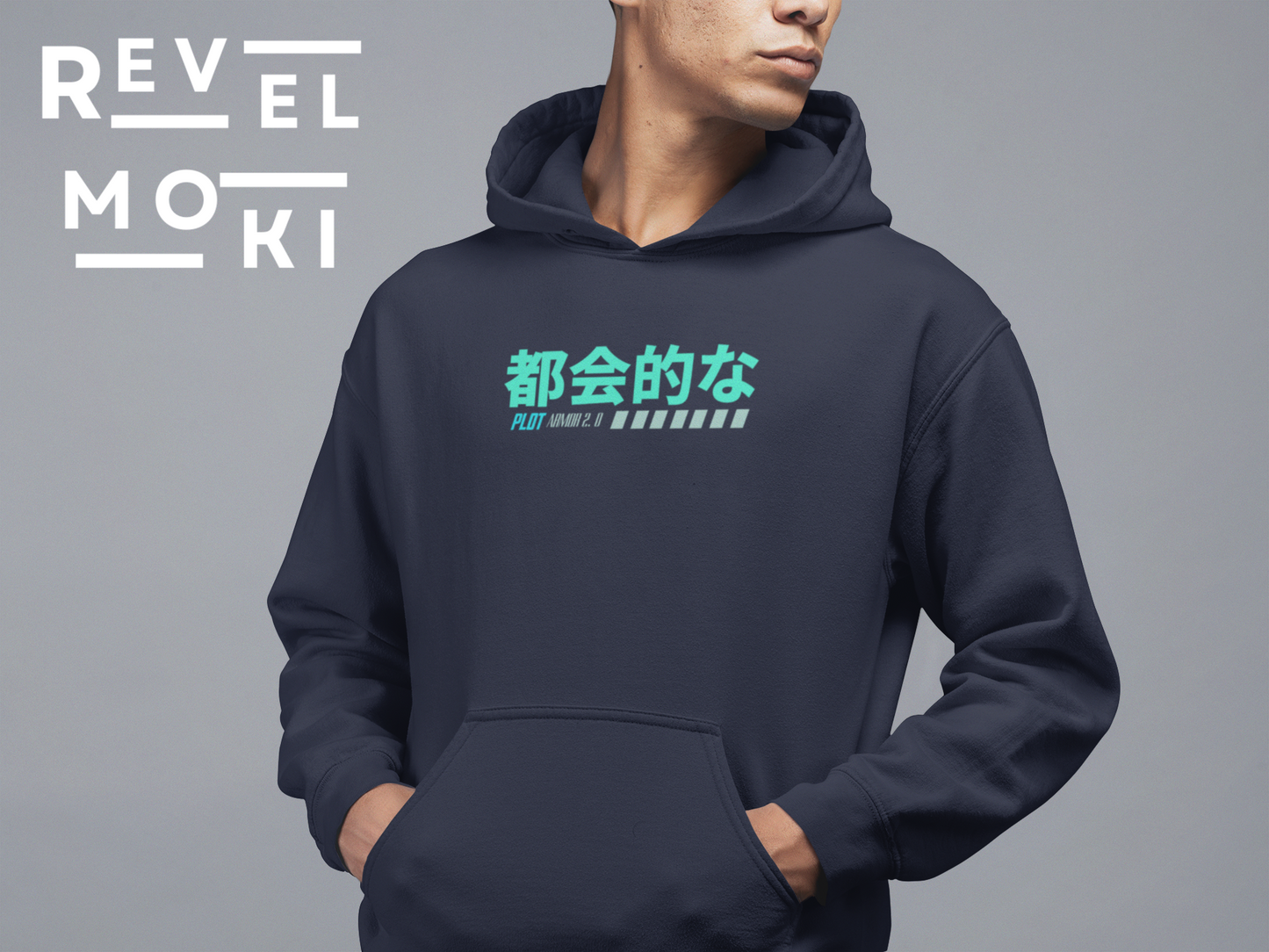 japanese-anime-plot-armor-mens-hoodie-front-navy