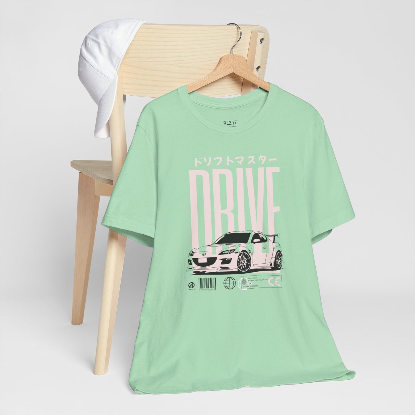 japanese-driftcar-graphic-mens-tshirt-closeup-mint