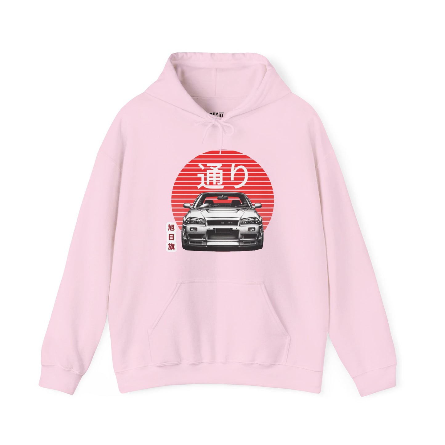 japanese-sun-streetcar-mens-hoodie-closeup-pink