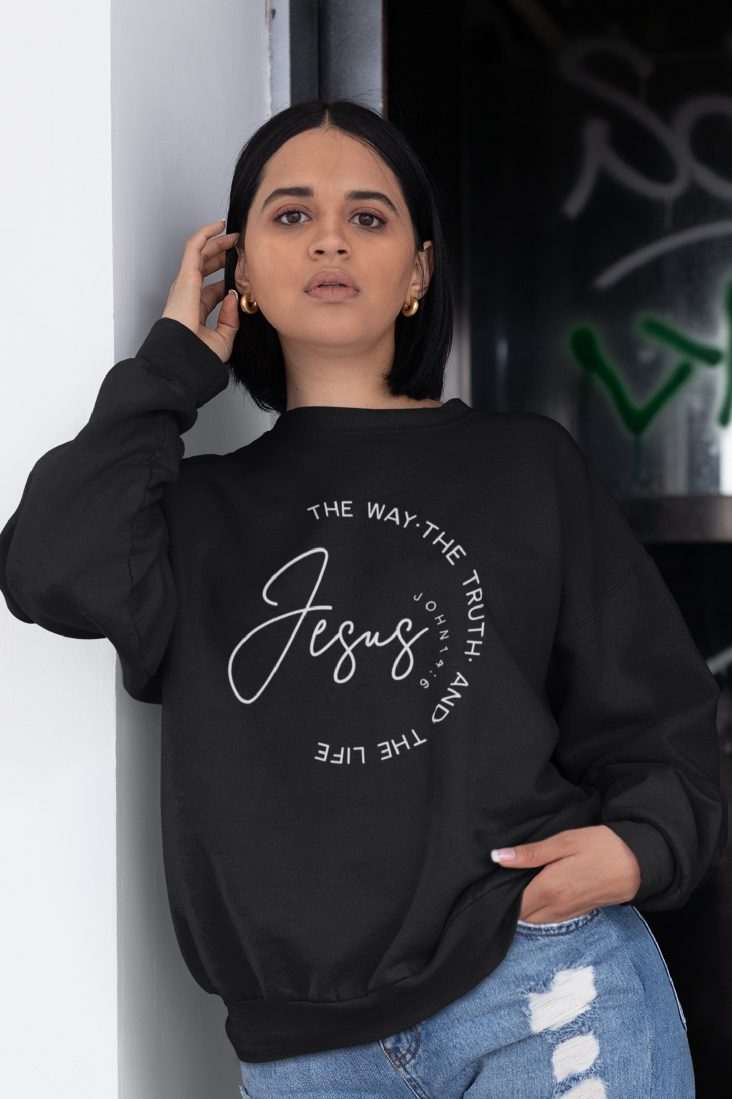 jesus-the-way-the-truth-and-the-life-woman-sweatshirt-black