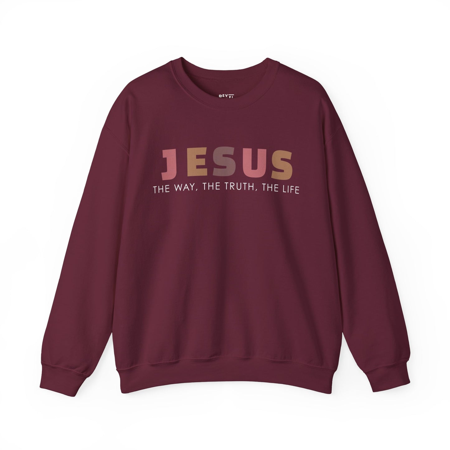 jesus-woman-sweatshirt-closeup-maroon