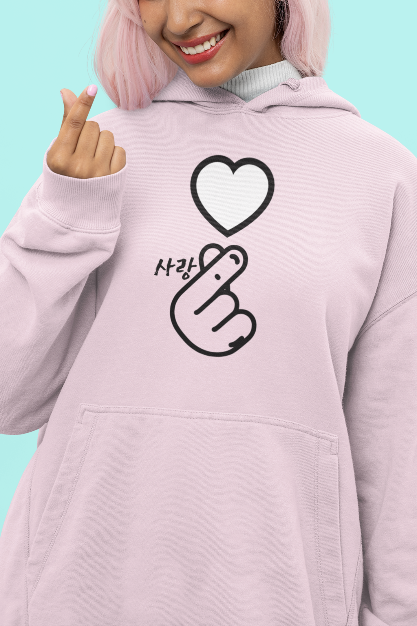 korean-finger-heart-hoodie-pink